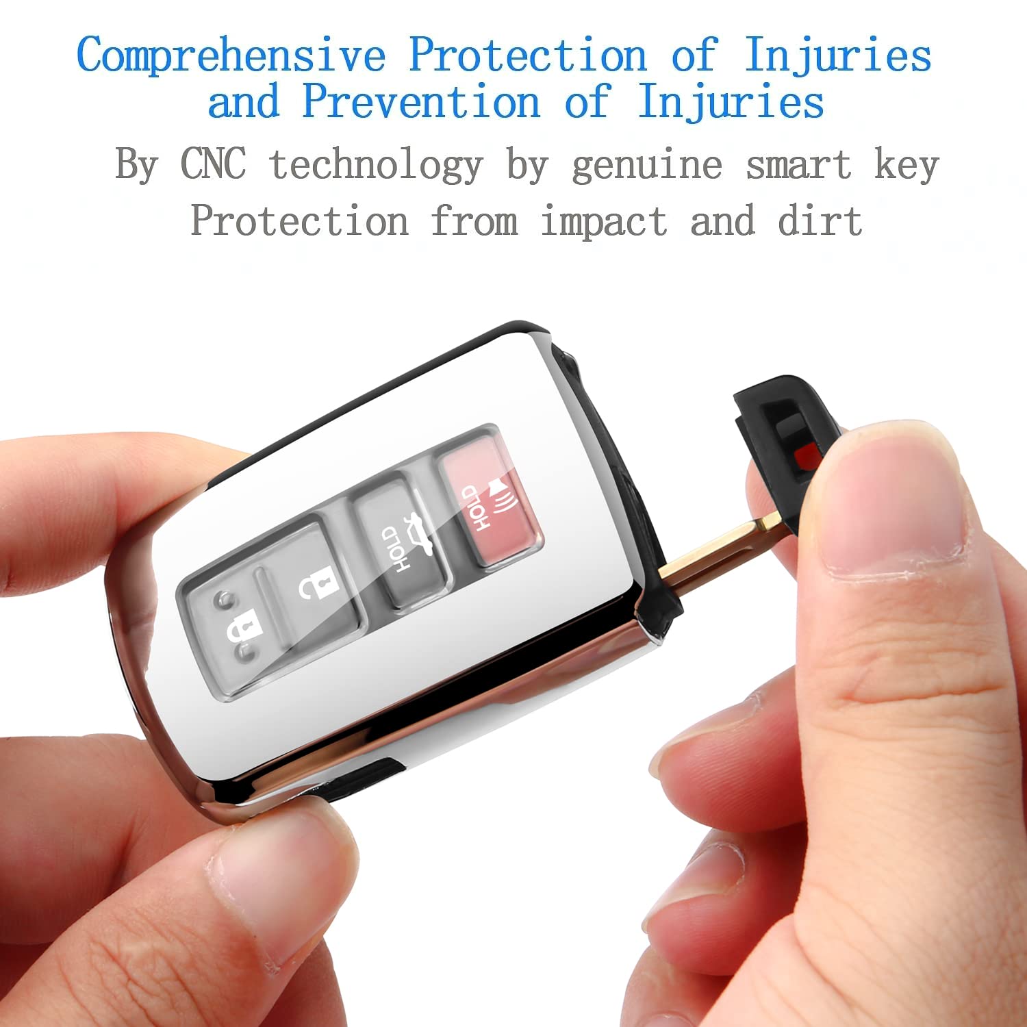 Tukellen For Toyota Key Fob Cover,Special Soft Tpu Key Case Protector Shell Compatible With Tundra Tocoma Sequoia 4Runner Highlander Rav4 Camry Corolla Avalon-Silver