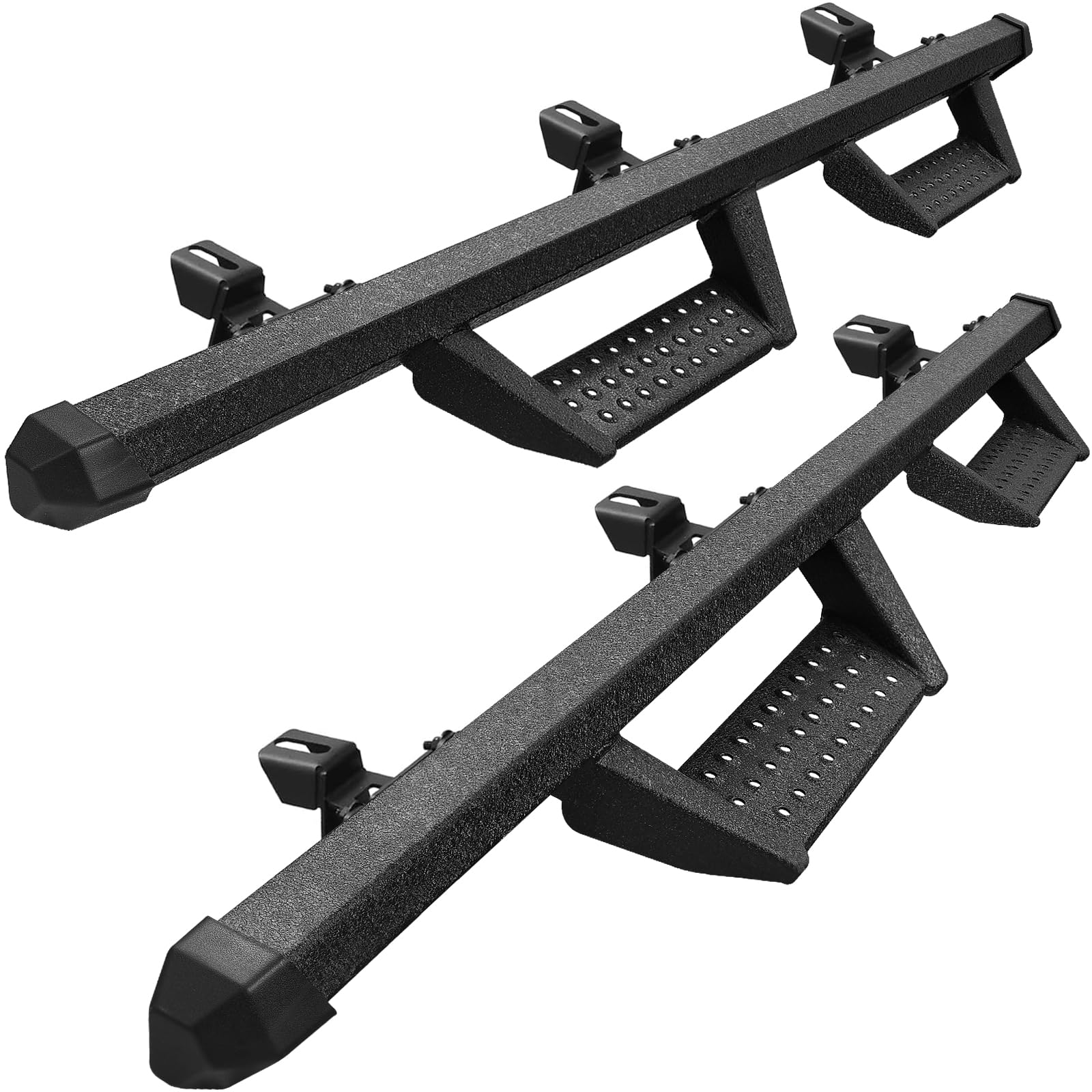 Smanow Drop Down Running Boards Compatible With Vehicle 2007-2018 Jeep Wrangler Jk Jku Unlimited 4 Doors, Dual-Stage Textured Black Powder Coated, 4 Inch Step Bars Side Step.