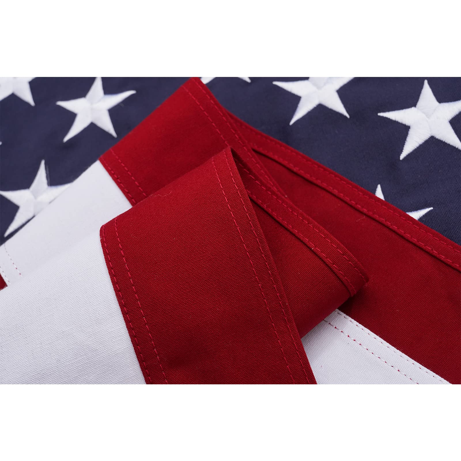 Homissor American Flag Cotton Flags 5x9.5 Made in USA Flags Embroidered Star Memorial Size Heavy Duty US Flag Sewn Stripes for I