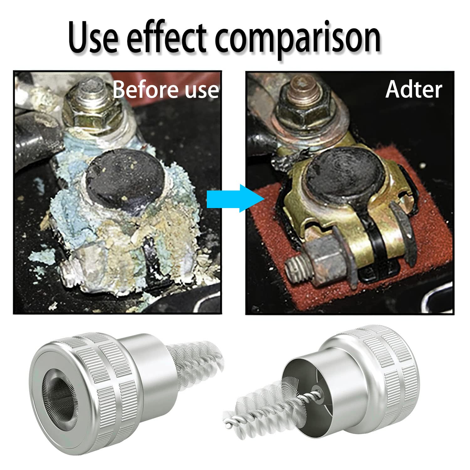 Tworider 12 Pcs Battery Terminal Cleaner Tool Kit, Battery Brush, Wash Cleaning Battery Wire Brush Post Battery Cable Cleaner Dirt Corrosion Brushes Hand Tool Car Battery Cleaner Tool