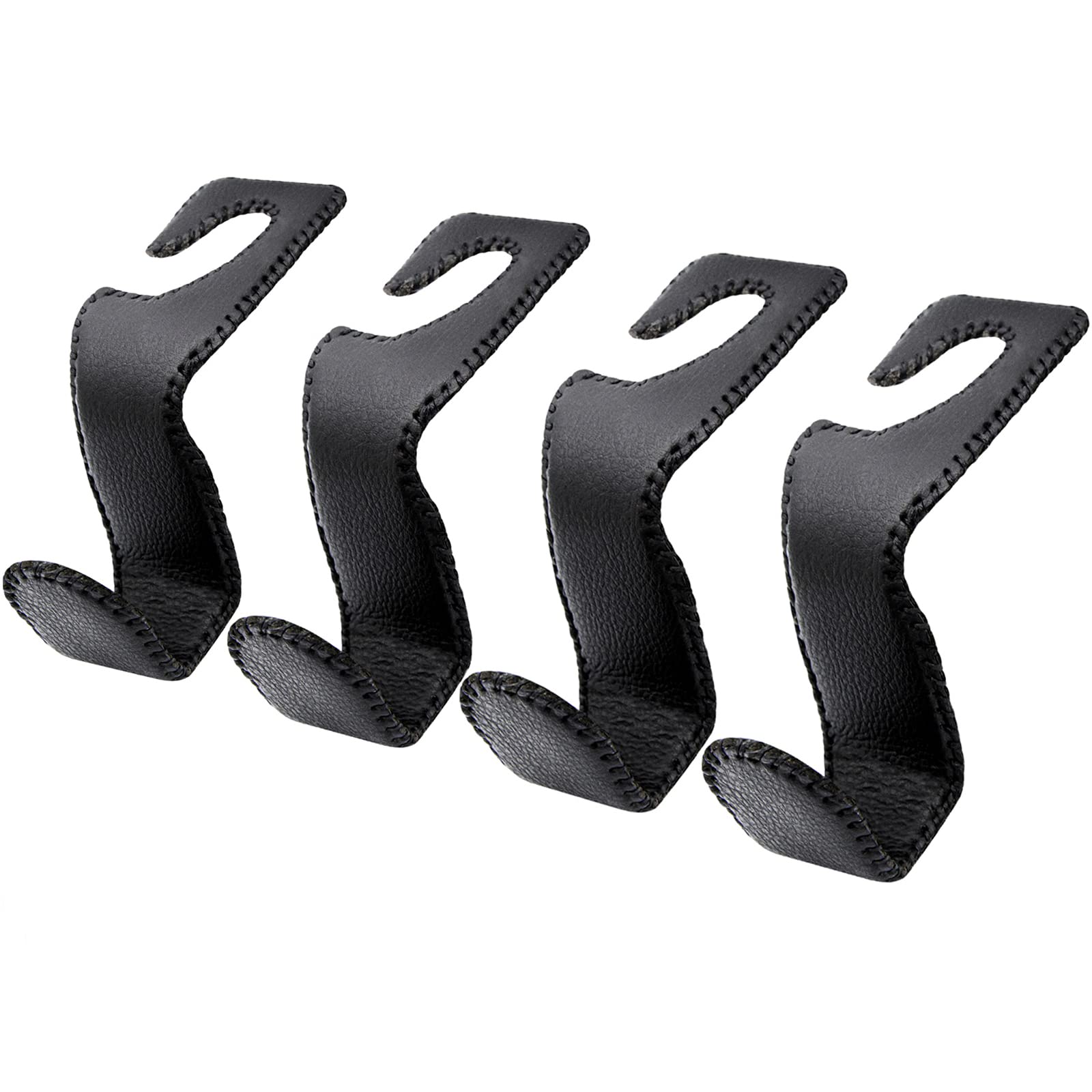 Eldhus Seat Hooks For Purses And Bags, 4 Pack Car Purse Holder For Grocery Bag Handbag Clothes, Metal Headrest Hooks Covered By