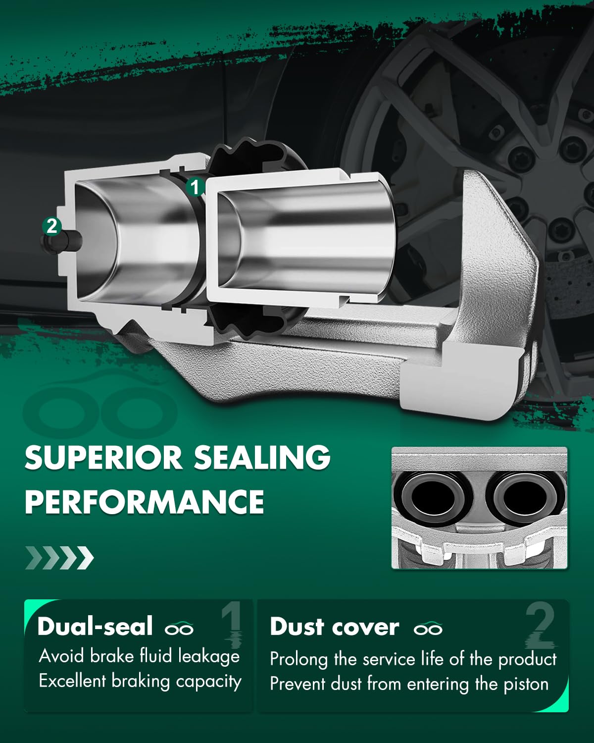 Scitoo 18B5487 18B5486 Front Left & Right Disc Brake Calipers Assembly W/Bracket For Ford For F-250 Super Duty 2013-2022,For For