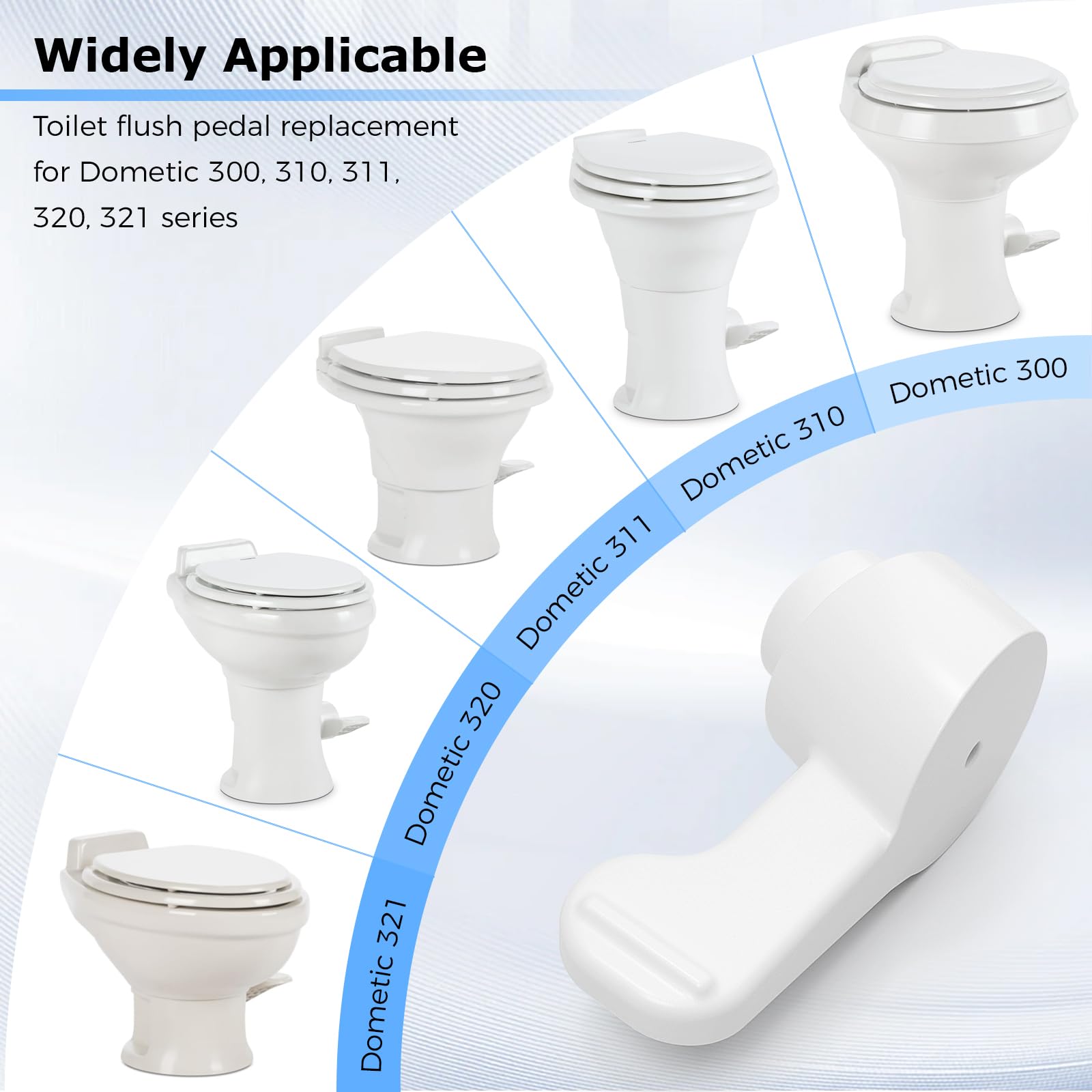 Lymorexan RV Toilet Flush Pedal for Dometic 300/310/320/321 RV Toilet Repair Parts Foot Pedal Replacement for Dometic RV Toilets