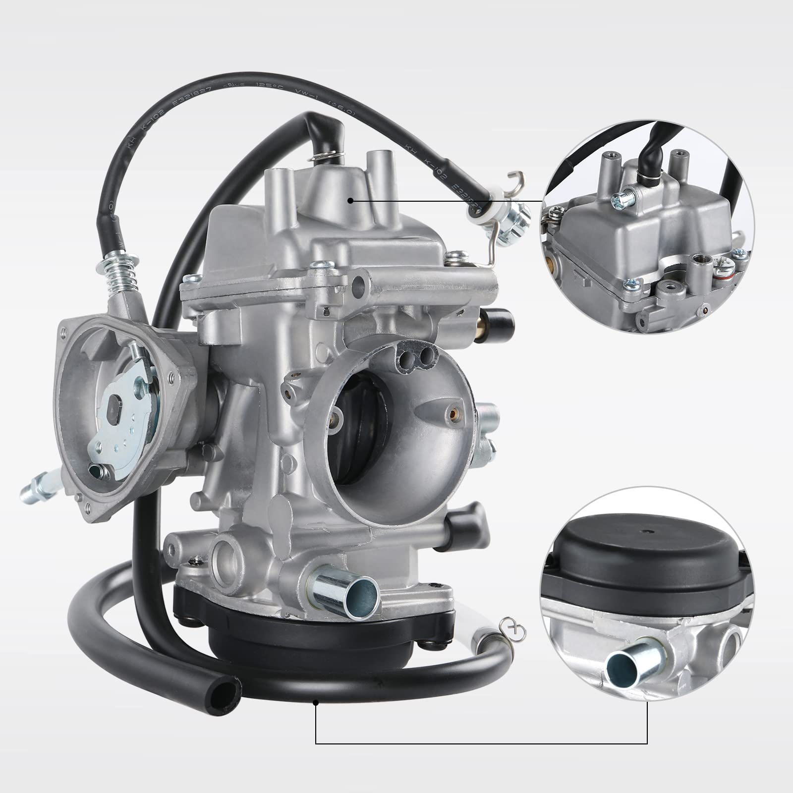 TANG Carburetor for Yamaha Big Bear 400, Kodiak 400, Wolverine 450, Grizzly 350/450 ATV with Cleaner Brush & Filters