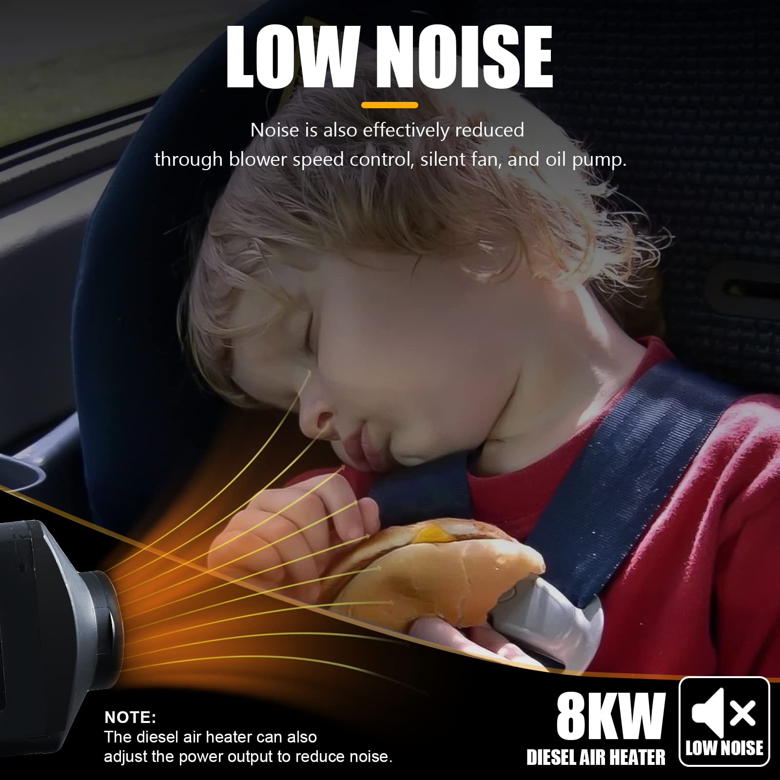 WAYSKA Diesel Heater 12V, 5L Tank, Diesel Heater 2KW, Muffler, Diesel Parking Heater with LCD Thermostat Monitor & Remote Contro