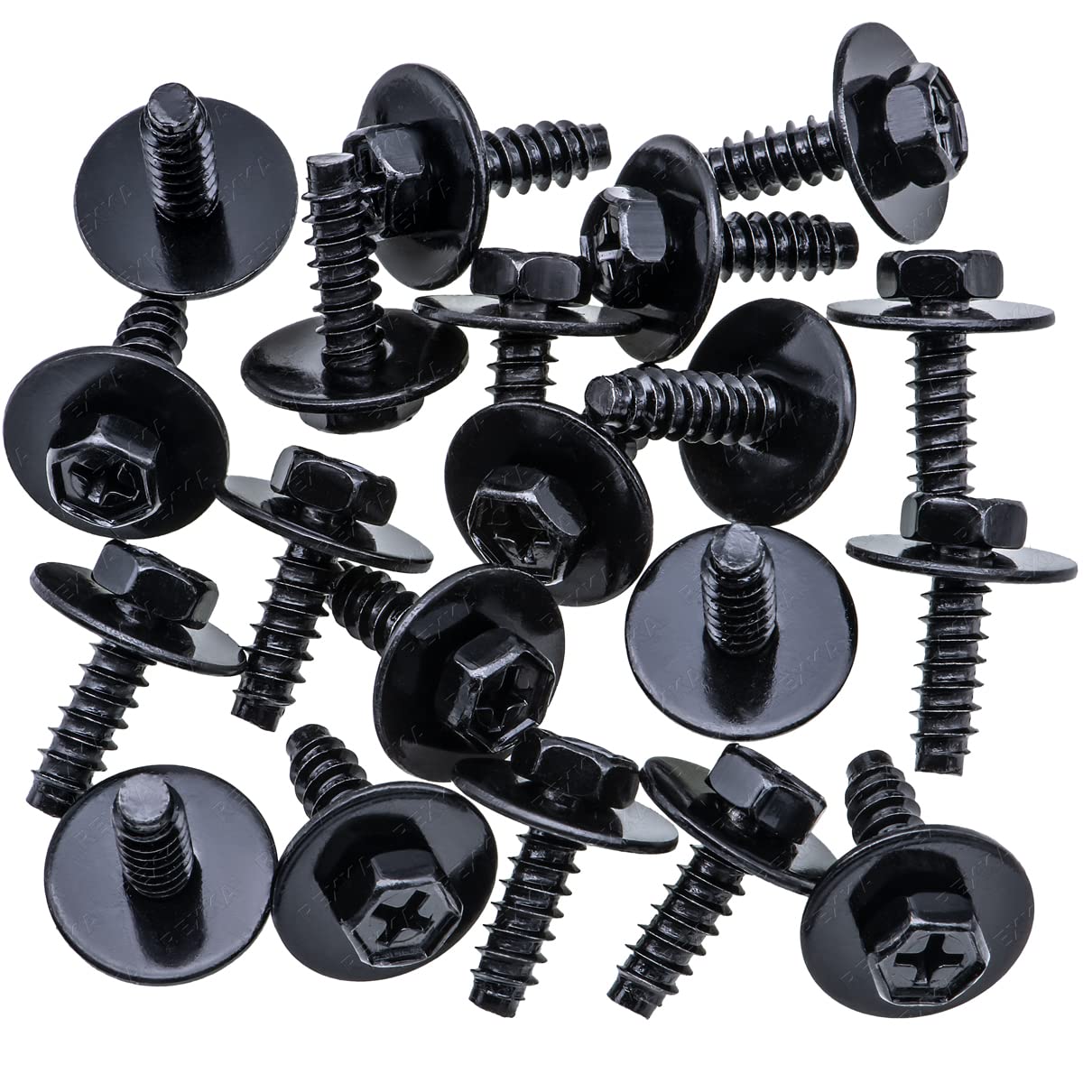 Rexka 20Pcs M5-1.81 X 16Mm Fender Liner Splash Shield Bumper Cover Screw Bolt Phillips Hex Head Sems For Mazda 9Cf600516B Mazda