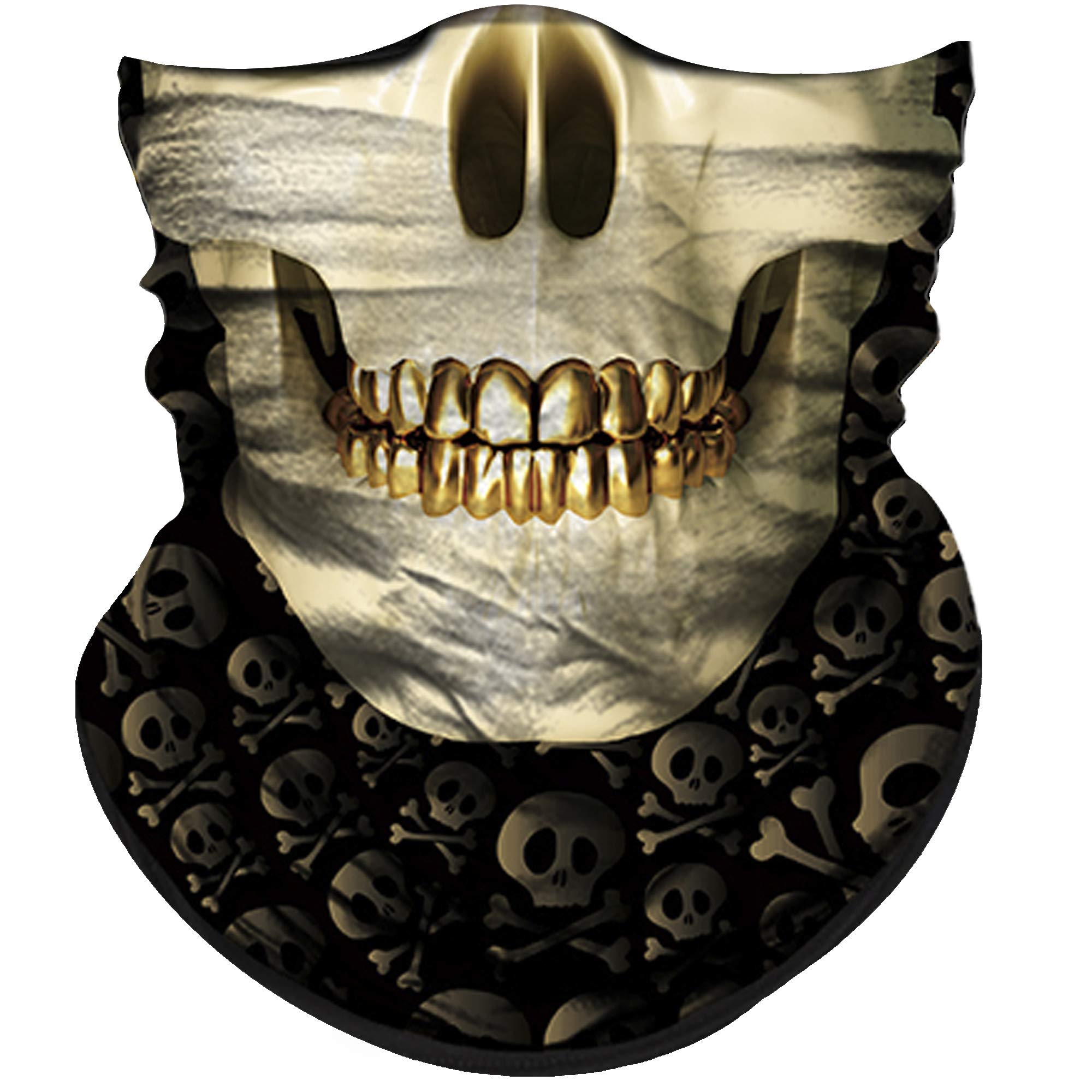 Obacle Skull Face Mask For Dust Wind Uv Sun Protection Seamless 3D Face Mask Bandana For Men Women Durable Thin Breathable Skele