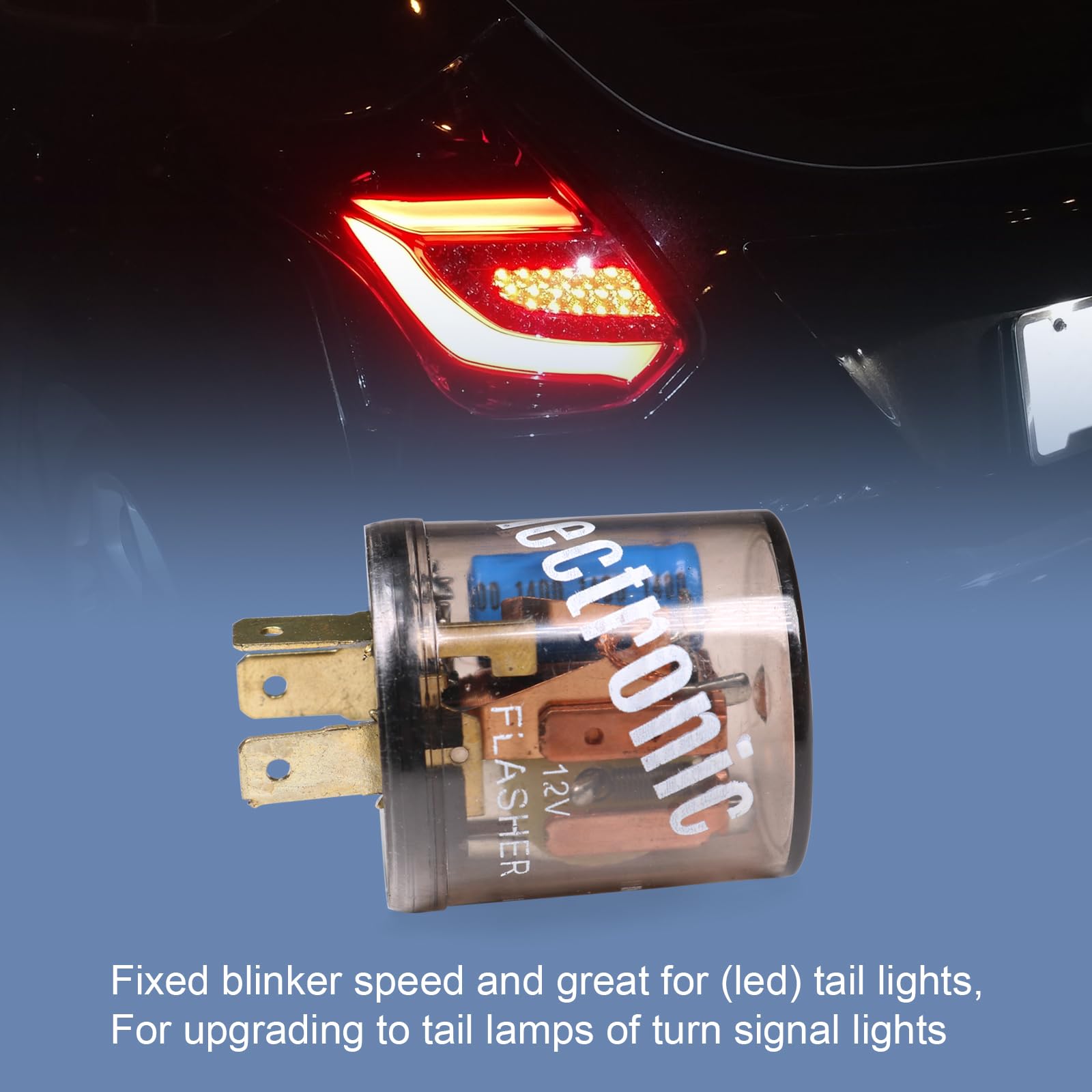 4 pcs 12V 3 Pin Electronic LED Flasher Relay Round Heavy Duty Electronic Turn Signal Light Blinker 3 Prong Turn Signal Flasher R