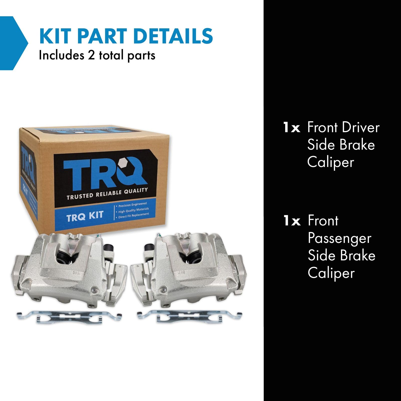 Trq Front Brake Caliper Set Compatible With 2015-2018 Ford Edge