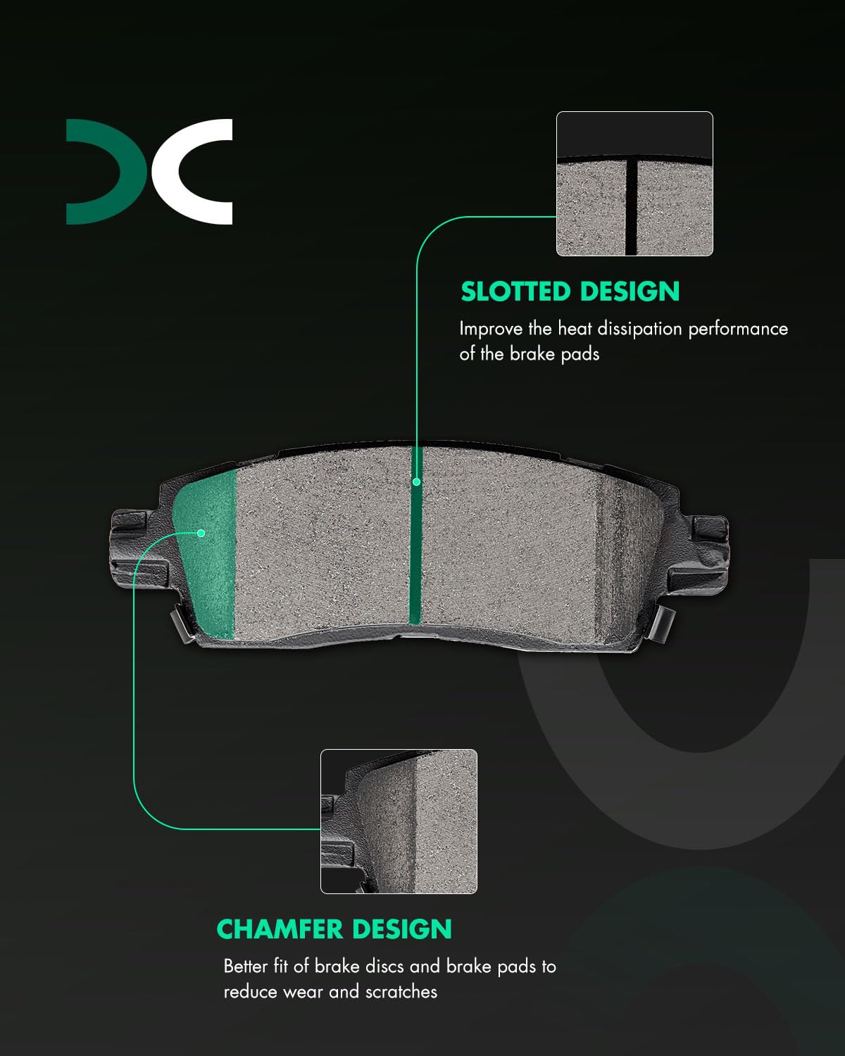 Scitoo D883 Rear Ceramic Brake Pads Sets Fit For Buick Enclave,For Cadillac Xts,For Chevy Traverse,For Gmc Envoy Xl/Jimmy,For Is