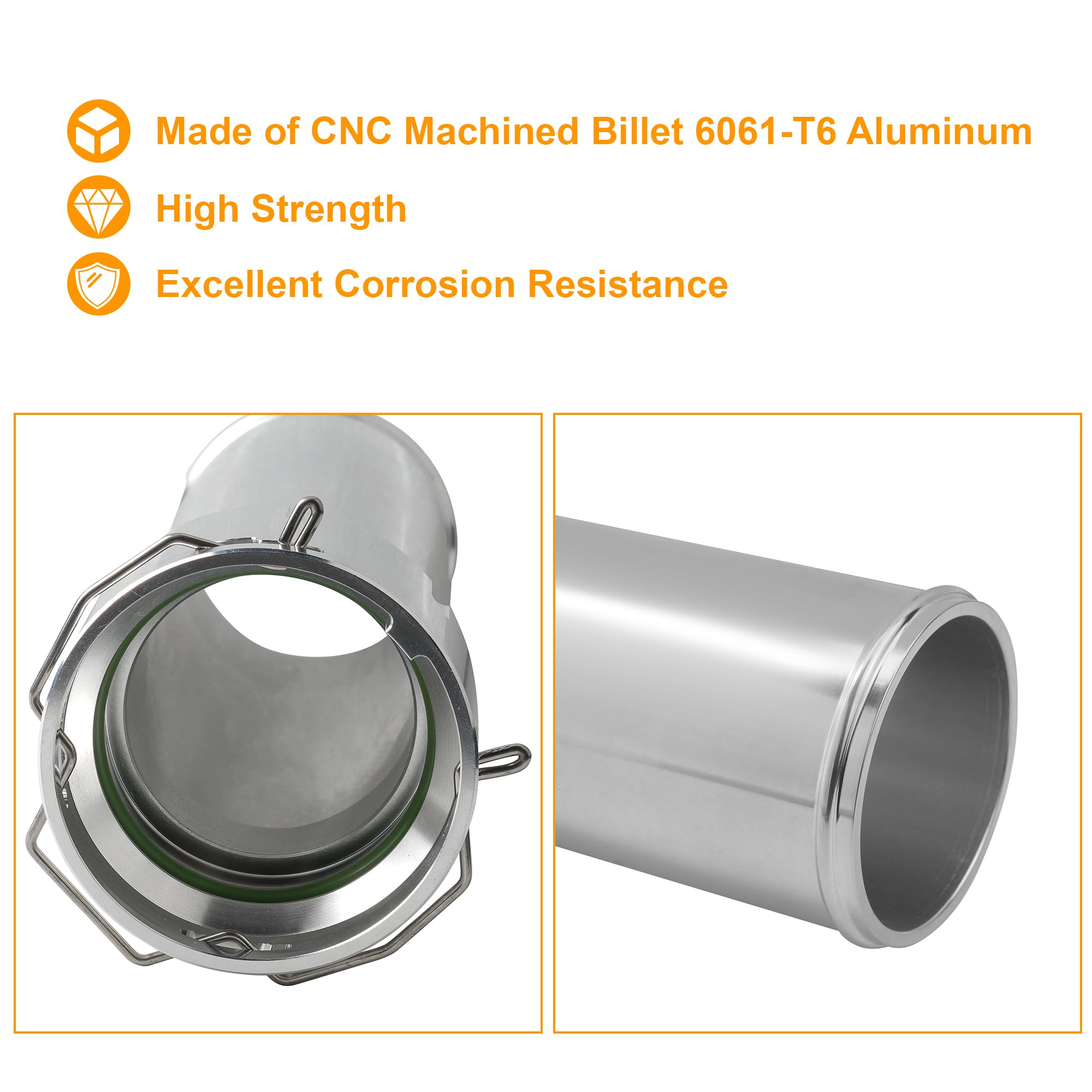 Upgraded 55513244 Turbo Intercooler Resonator Tube For Chevrolet/GMC 3.0L Duramax 2020+ (O-Ring And Steel Retainer Clip Included