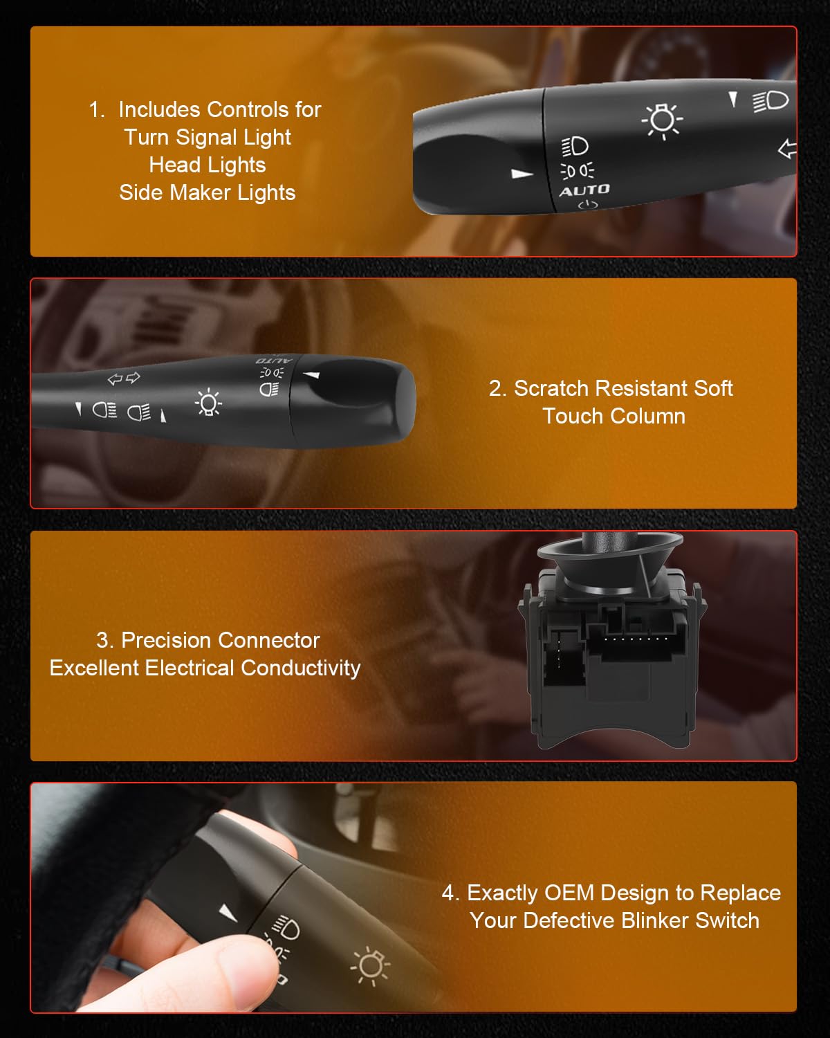 Turn Signal Switch Multifunction Combination Switch Replacement fits for Chevrolet Malibu 2004-2012 Pontiac G6 2005-2010 Saturn