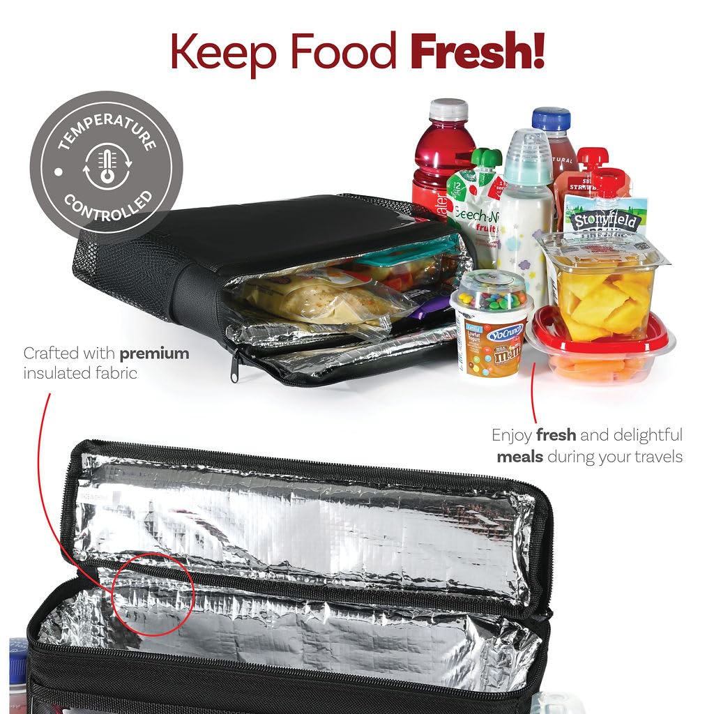 lebogner Insulated Car Seat Back Organizer + iPad And Tablet Holder, Auto Driver Or Passenger Accessories Organizer, Vehicle Fro