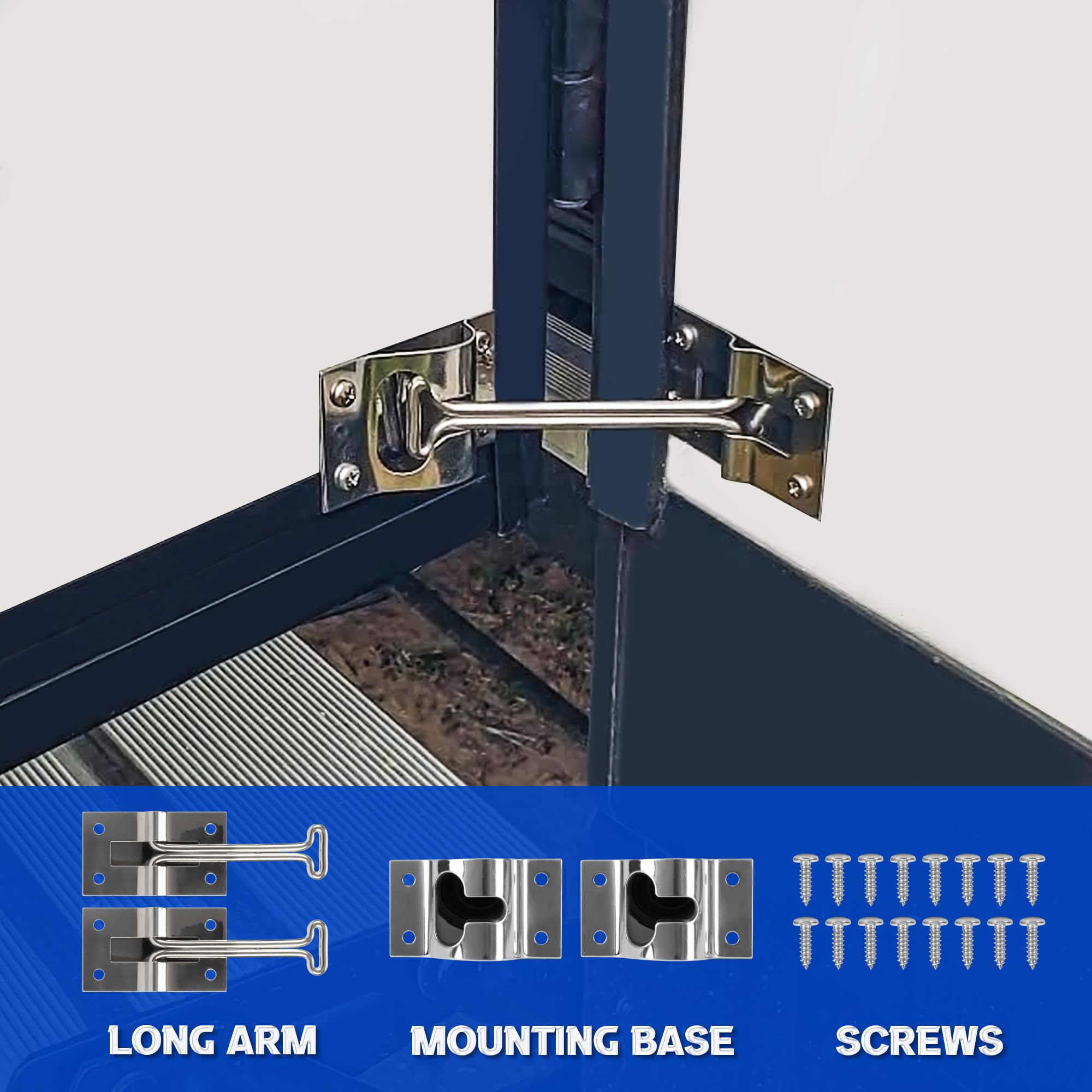 Lonffery Rv Door Latch, Rv Door Holder, 304 Stainless Steel Trailer Latch, 4 Inches 2Pcs