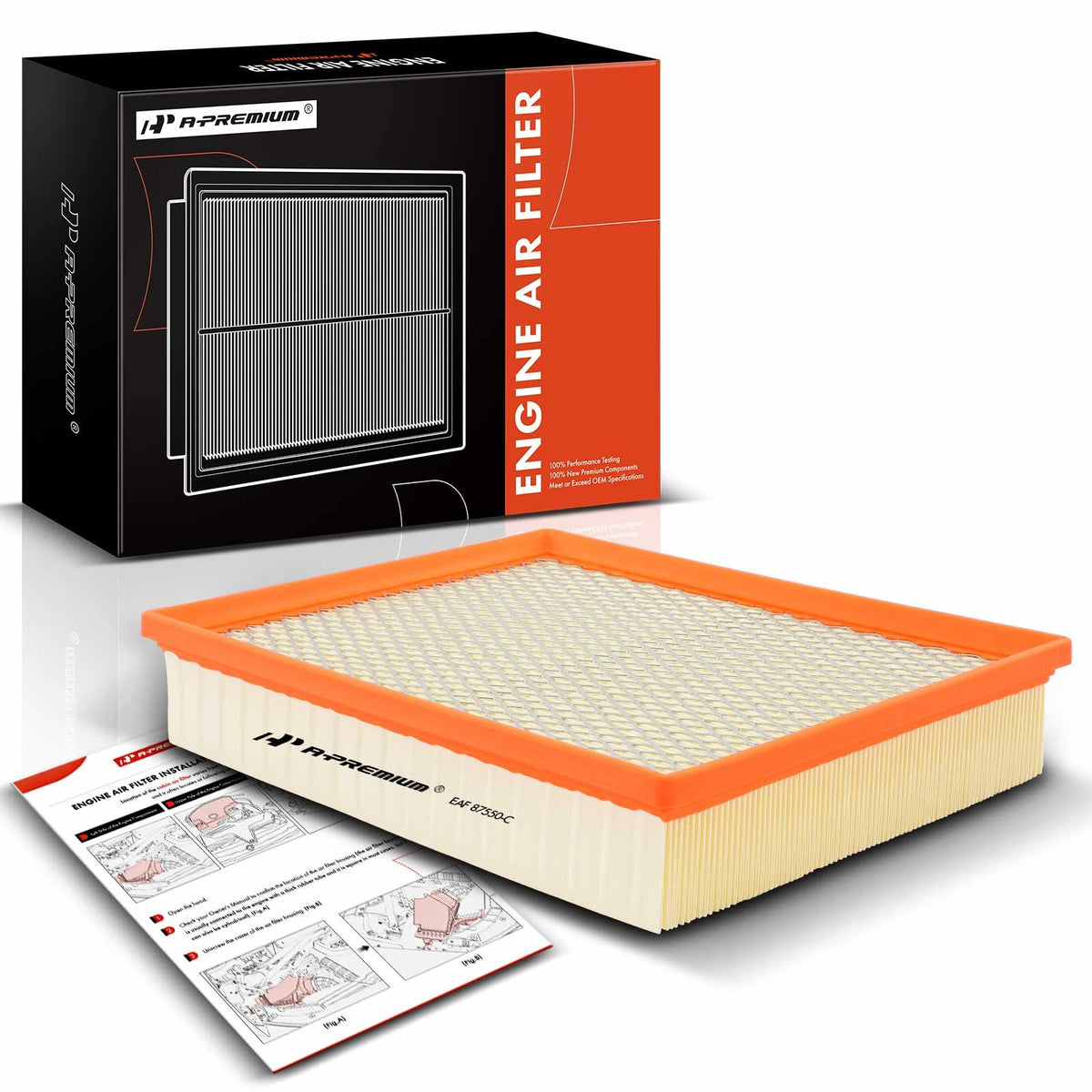 A-Premium Engine Air Filter Compatible with Selected Cadillac, Chevrolet & GMC Models - Silverado, Sierra, Avalanche, Suburban, 