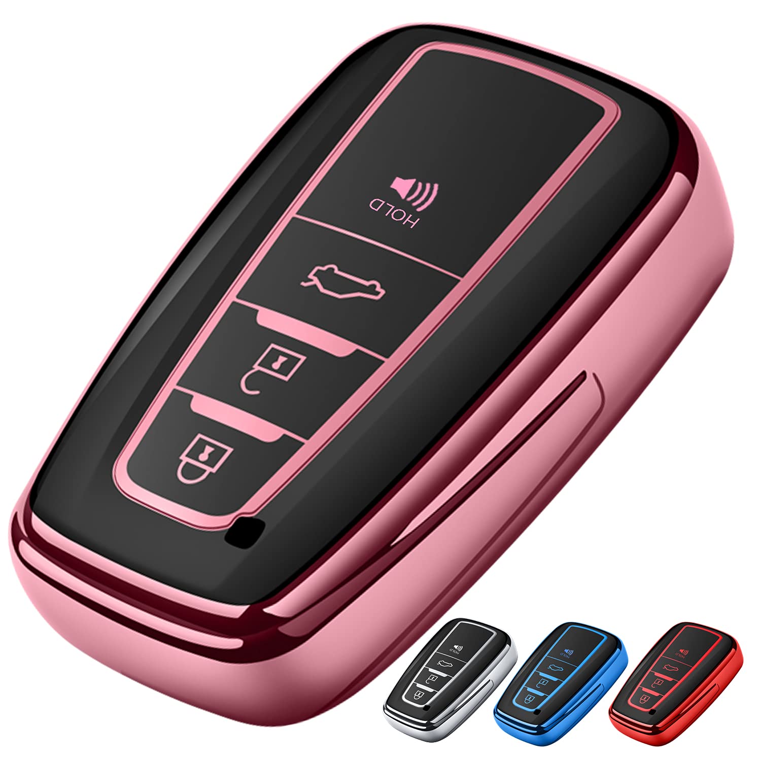 Tukellen for Toyota Key Fob Cover,Special Soft TPU Key Case Cover Protector Compatible with 2020-2022 Highlander Corolla Prius, 