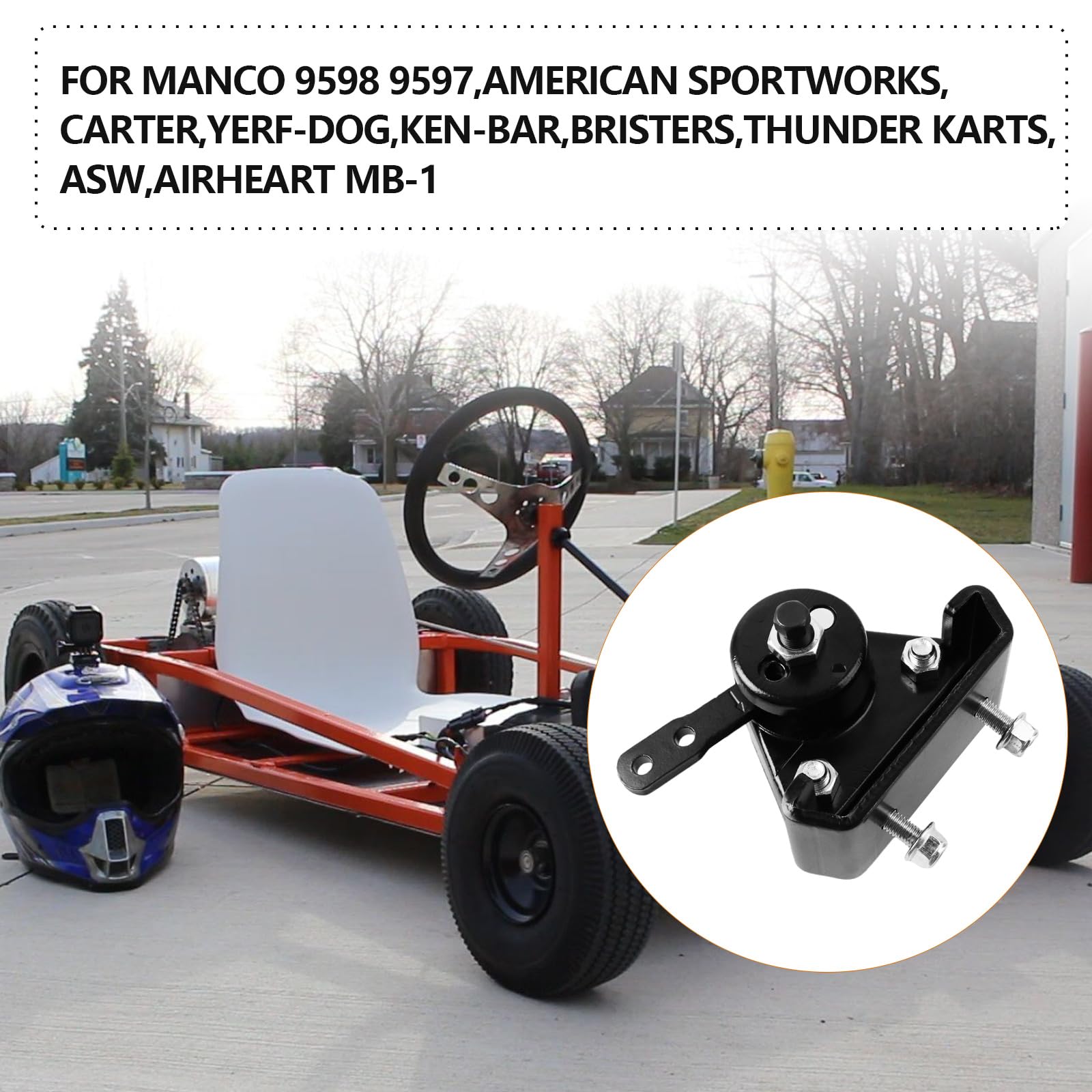 Pacewalker Go Kart Mechanical Brake Caliper And Bracket With Pads For Manco 9598 9597 Yerf-Dog, Carter, Asw, Bristers, Airheart Mb-1 Predator 212Cc 196Cc 6.5Hp Gx160 Go Kart Brake System Black