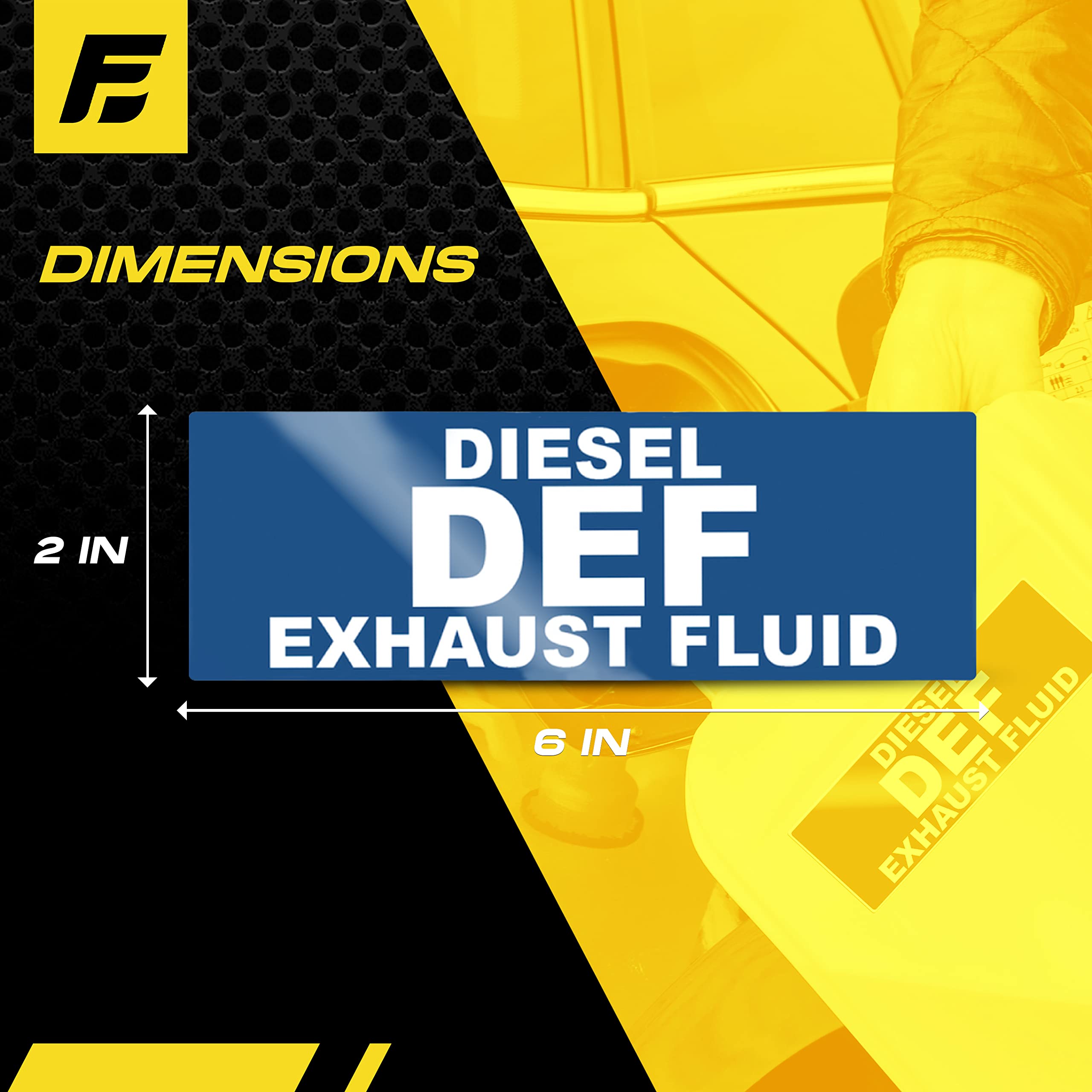 Def Sticker - Diesel Exhaust Fluid Labels For Diesel Engines, Trucks, Semi-Trailers - Weather Proof, Extreme Stick, Durable, Def