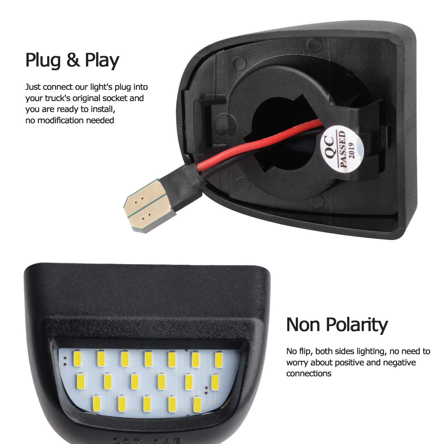 Ruxifey License Plate Led Lights Tag Light Lamp Compatible With Silverado Suburban Tahoe Gmc Sierra 1500 2500 3500 Hd Escalade E