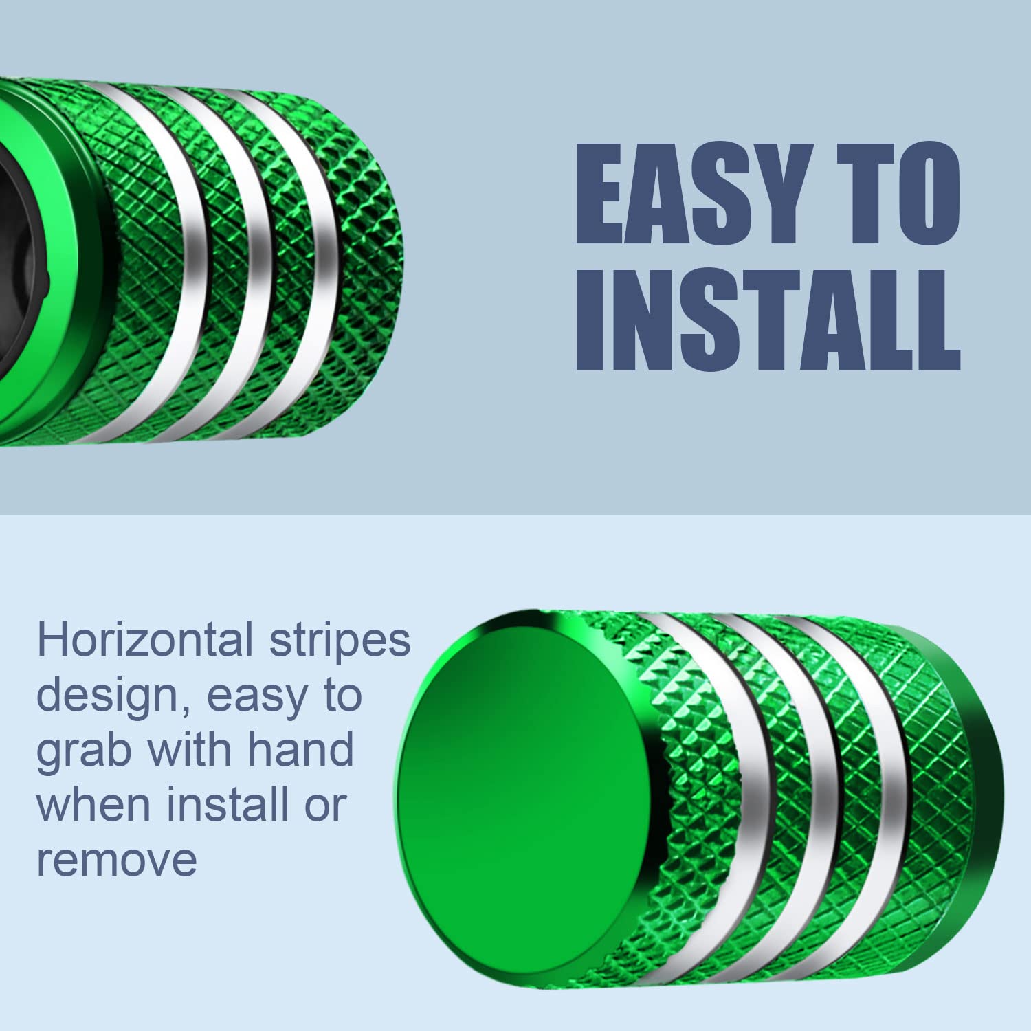 Tire Valve Stem Caps -(5 Pack) Tire Air Caps Metal With Plastic Liner Corrosion Resistant Leak-Proof For Car Truck Motorcycle Suv And Bike Green