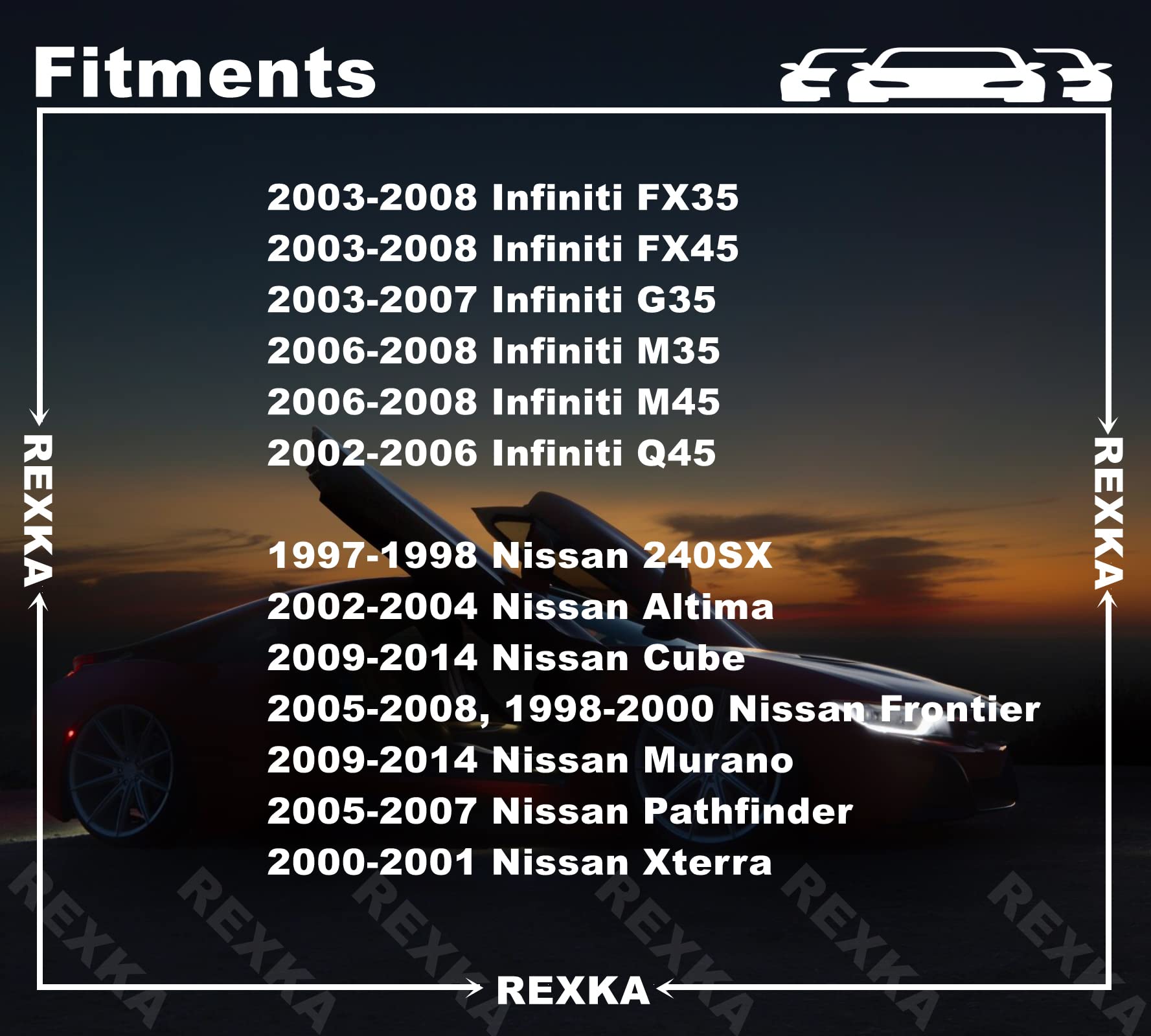 Rexka 15Pcs Black Nylon Front Grille Bumper Cover Retainer Fastener 76882-0M060 For Nissan Infiniti Titan 240Sx Altima Cube Fron