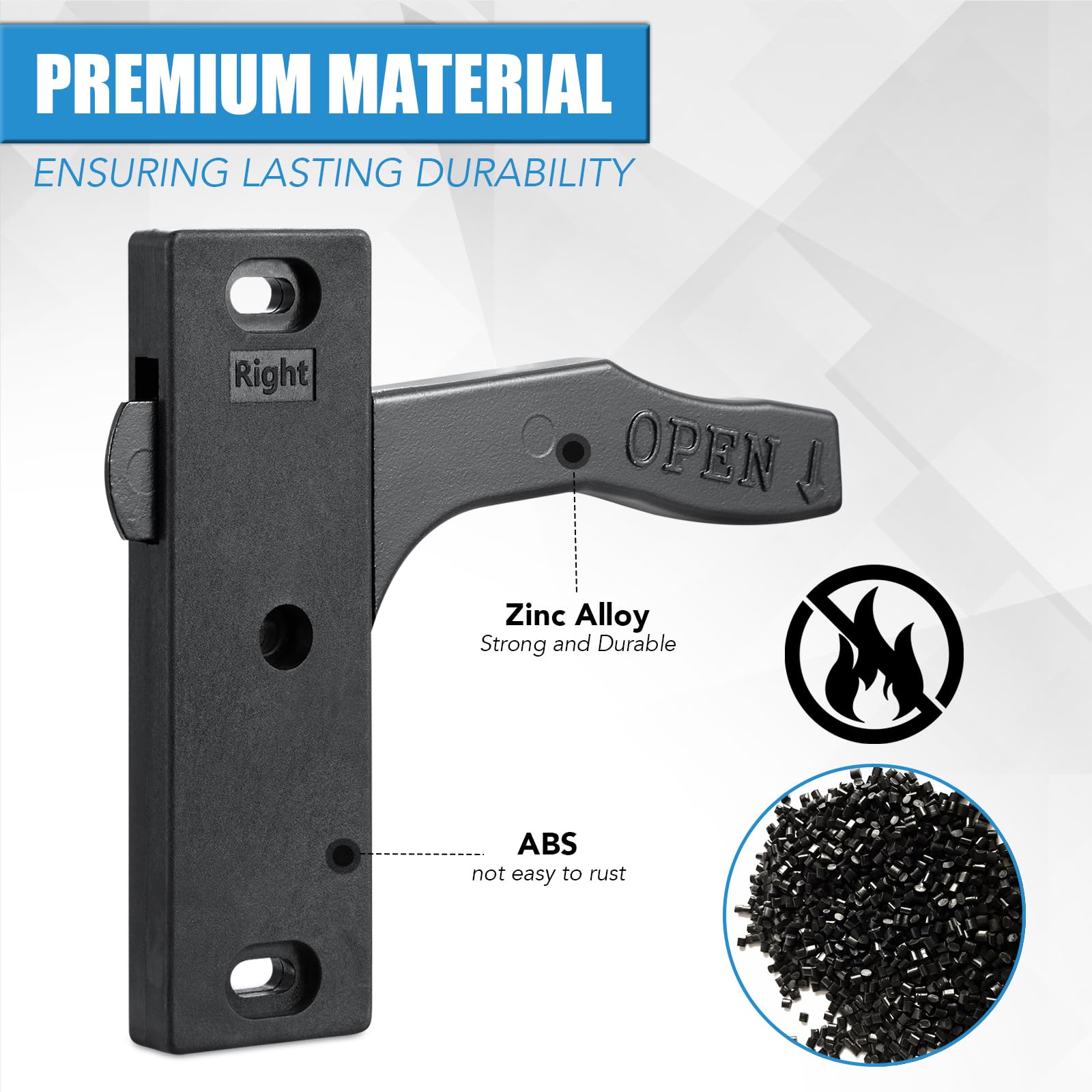 RV Screen Door Latch (Right Hand), Screen Door Handle Latch Replacement Kit for RV Camper, Motorhome, Travel Trailer