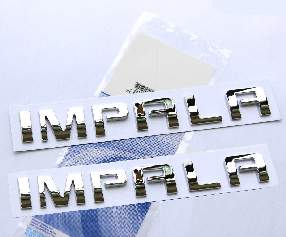 Yoaoo 2X Oem Impala Nameplate Letter Emblems 3D Logo Badges Glossy For Impala Chrome 22743583