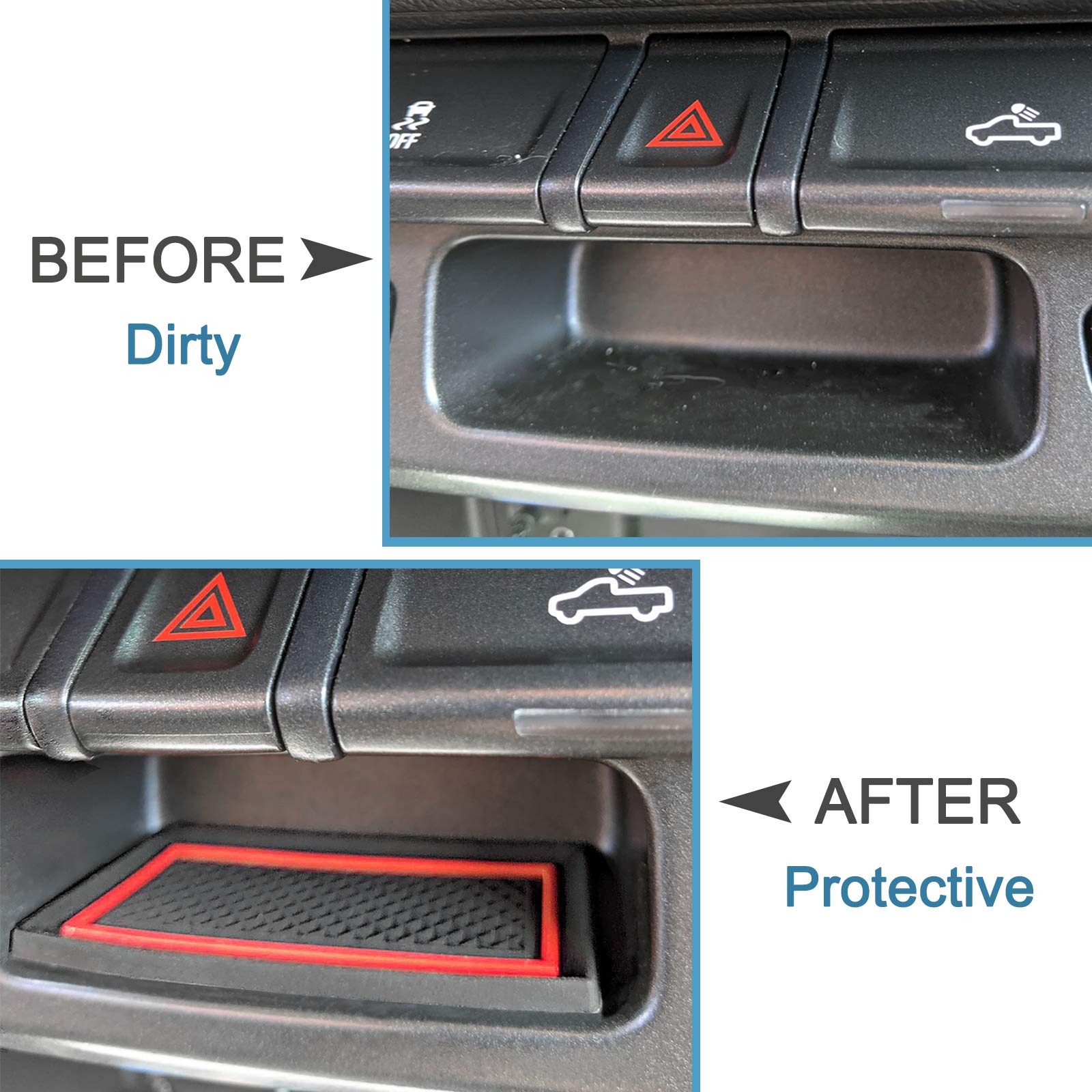 JDMCAR Custom Liner Accessories Kit for Chevy Colorado/GMC Canyon 2015-2022, Crew Cab, Red Trim, Rubber, 26-PC Set