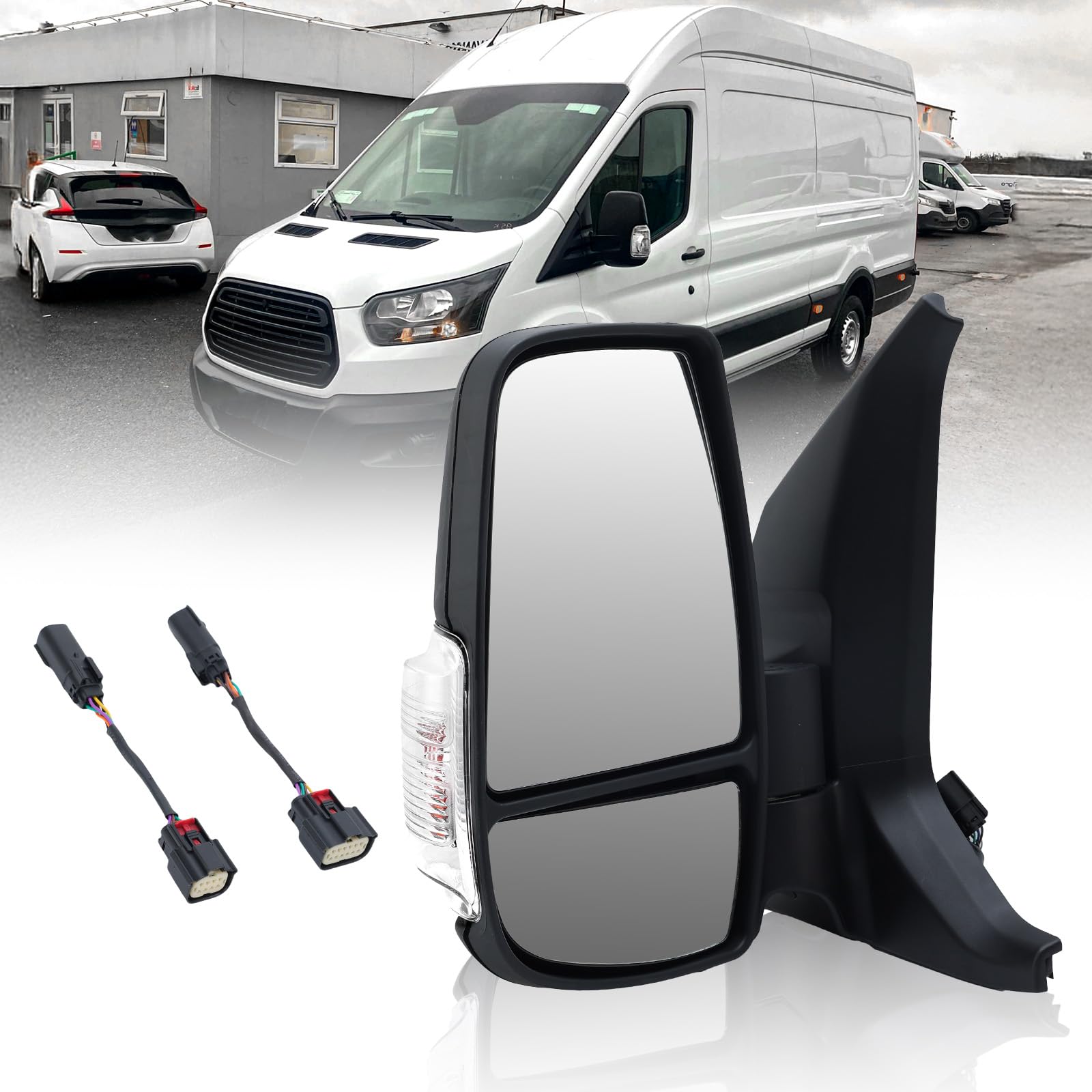 Mofoap Driver Side Mirror,Mirror Compatible With 2015-2021 Ford Transit 150 250 350 350 Hd,Transit Side View Mirror With Power G