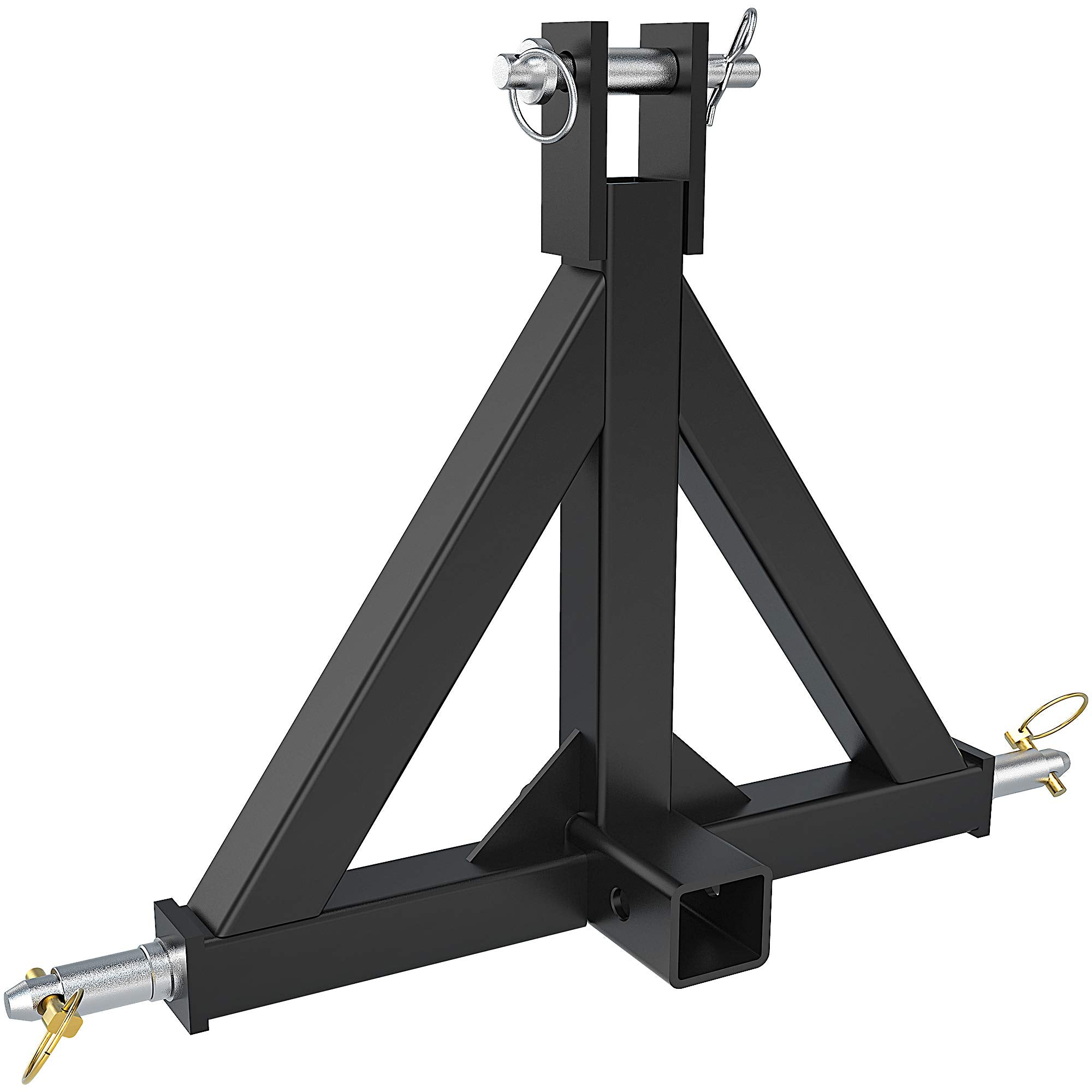 YINTATECH 3 Point Hitch Adapter, Heavy Duty Metal Drawbar for Kubota, John Deere, Black, Large