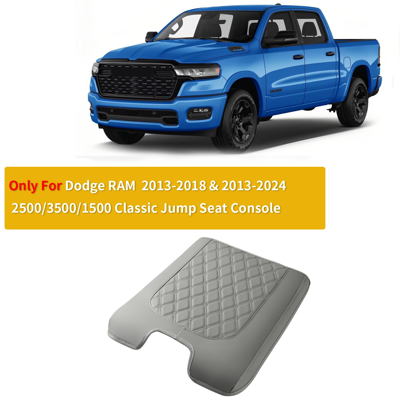 Giant Panda Custom Fit Console Cover For 2013-2018 Ram 1500 & 2013-2024 Ram 2500/3500/1500 Classic Model Jump Seat Console - Wat