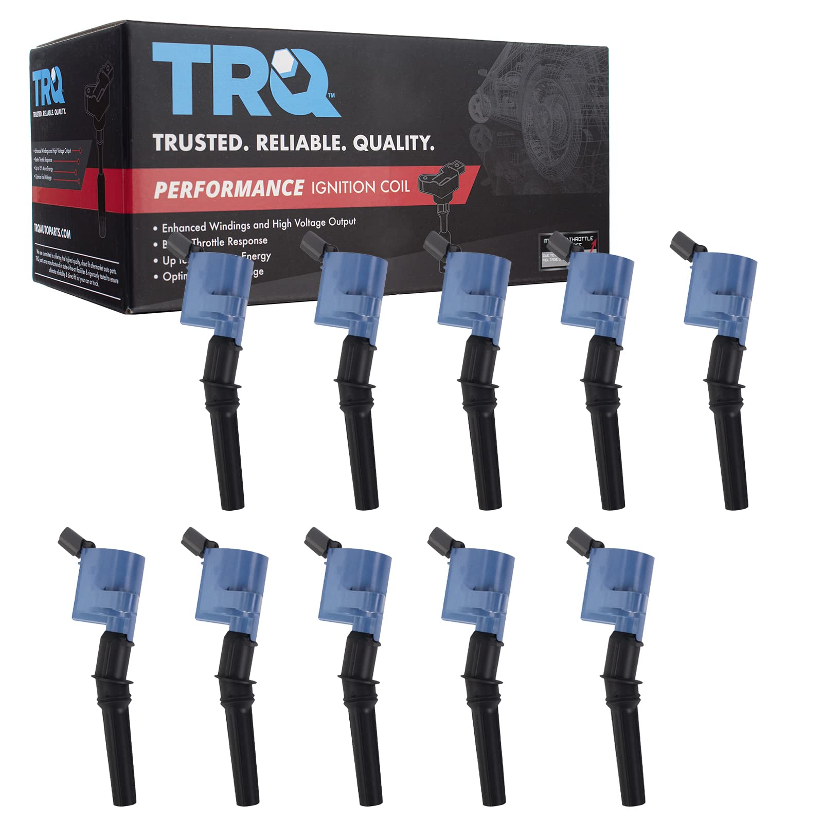 TRQ Ignition Coil Set Compatible with 97-19 Ford