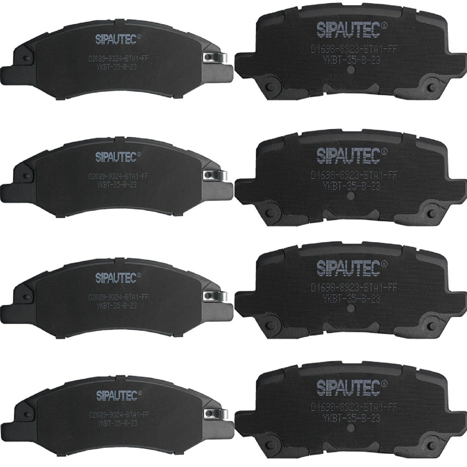 Sipautec-Front And Rear Disc Brake Pads Set Ceramic Replacement For 2018 2019 2020 Honda Odyssey All Models D2089 D1954