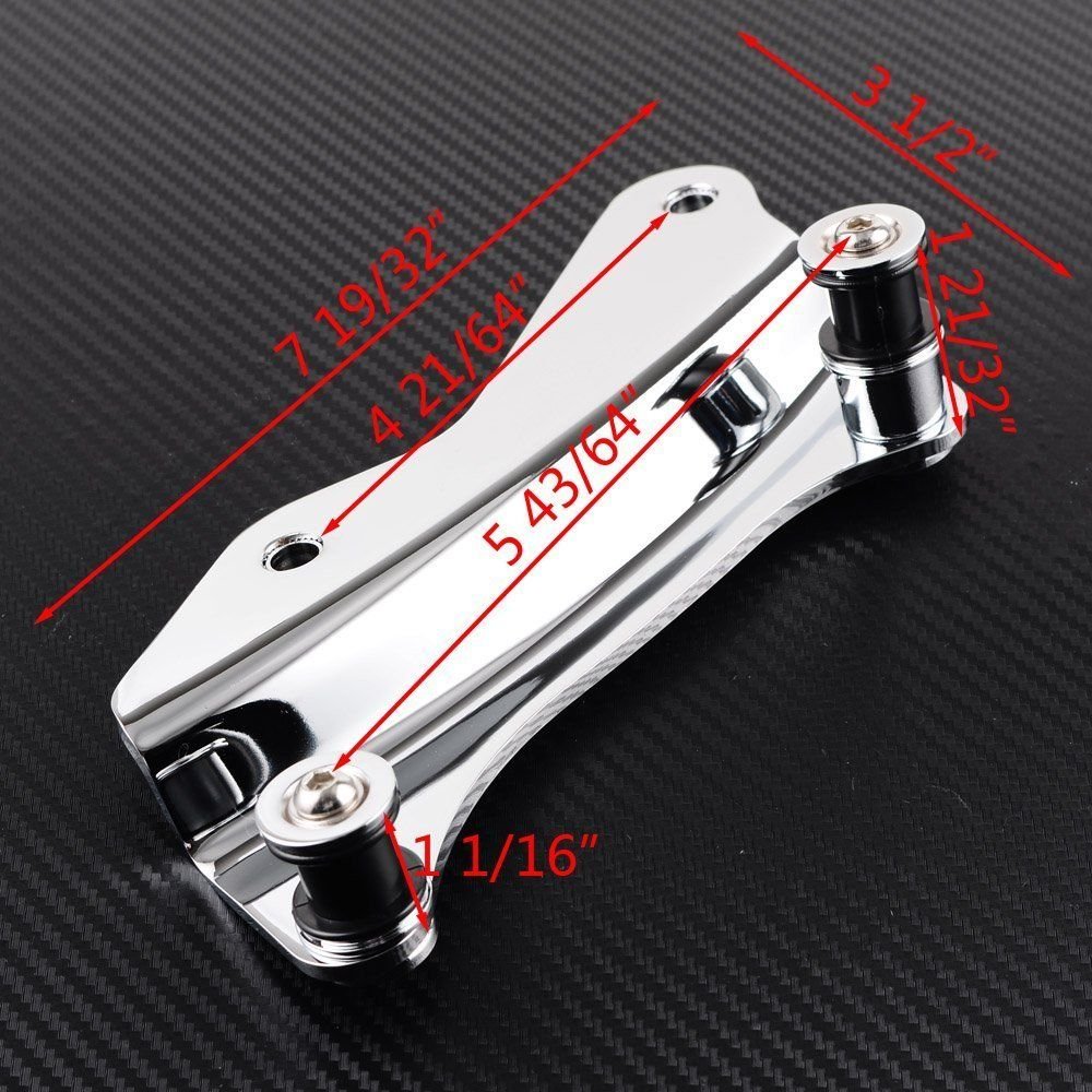 Ecotric Chrome 4 Point Docking Hardware Kit Compatible With 2014-2022 Harley Davidson Touring Street Glide Road King Electra Gli