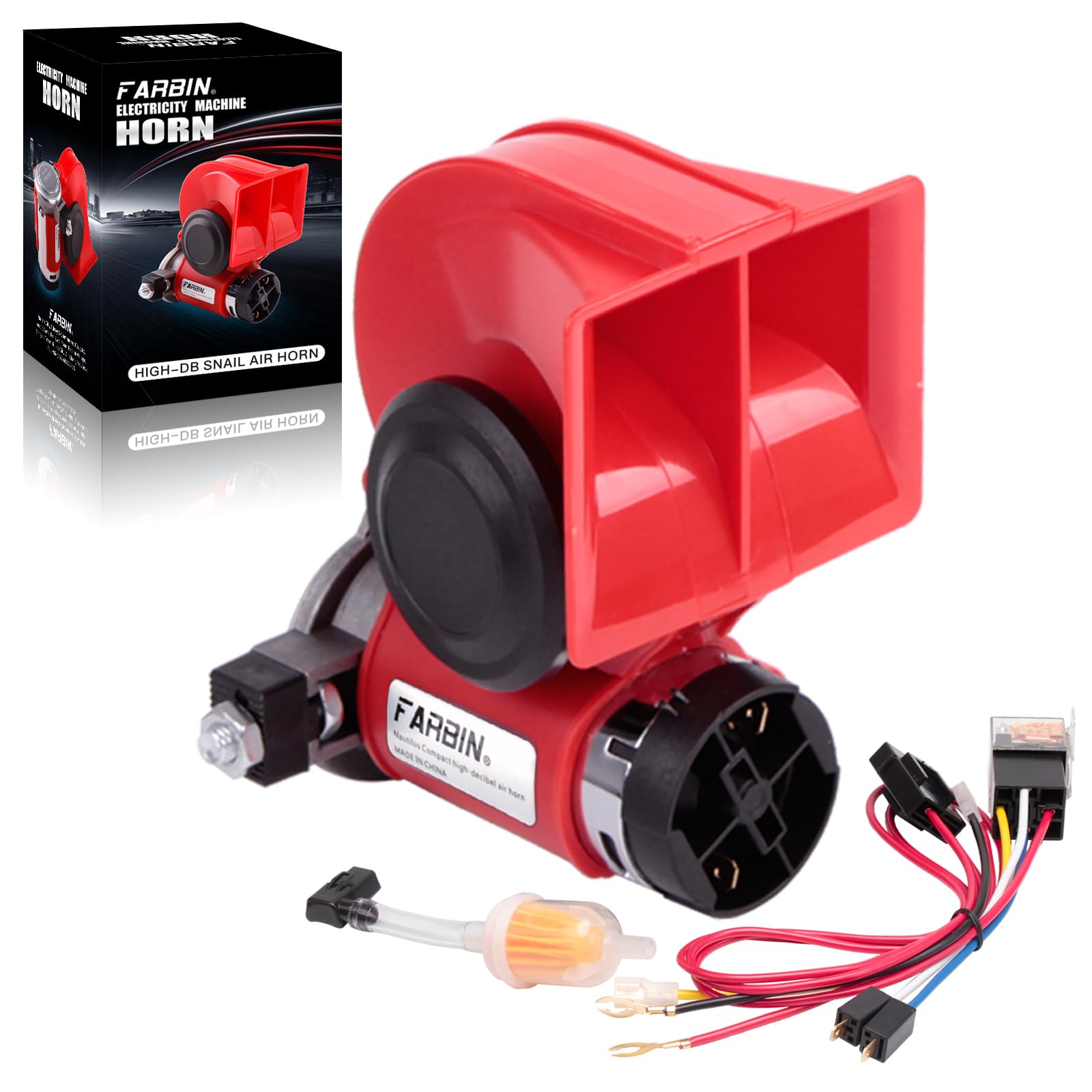 Farbin Compact Air Horn With Compressor Electric Car Horn 12V 150Db Super Loud Train Horns Kit For Trucks