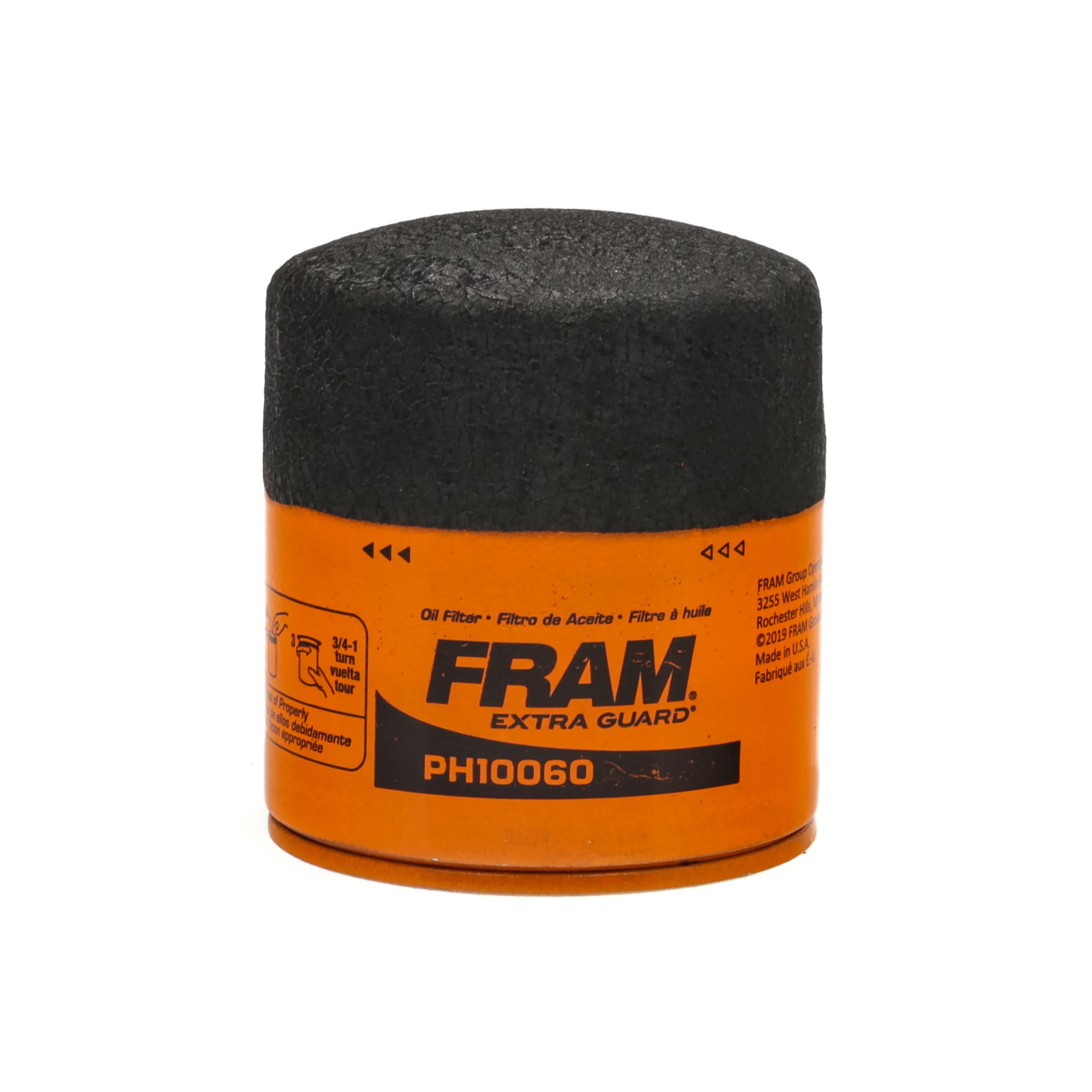 Fram PH10060 Extra Guard Spin-On Engine Oil Filter, 10K Mile Change, Multi, 1 Count, Cellulose & Glass Fiber Material