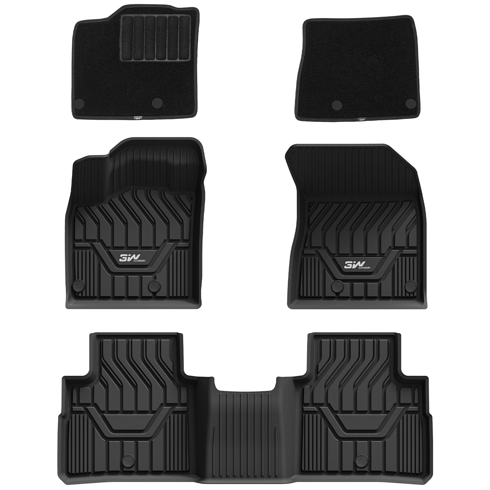 3W Floor Mats & Front Carpet Custom Fit For 2021-2023 2024 2025 Nissan Rogue, Tpe All Weather Car Accessories Floor Liner Full S