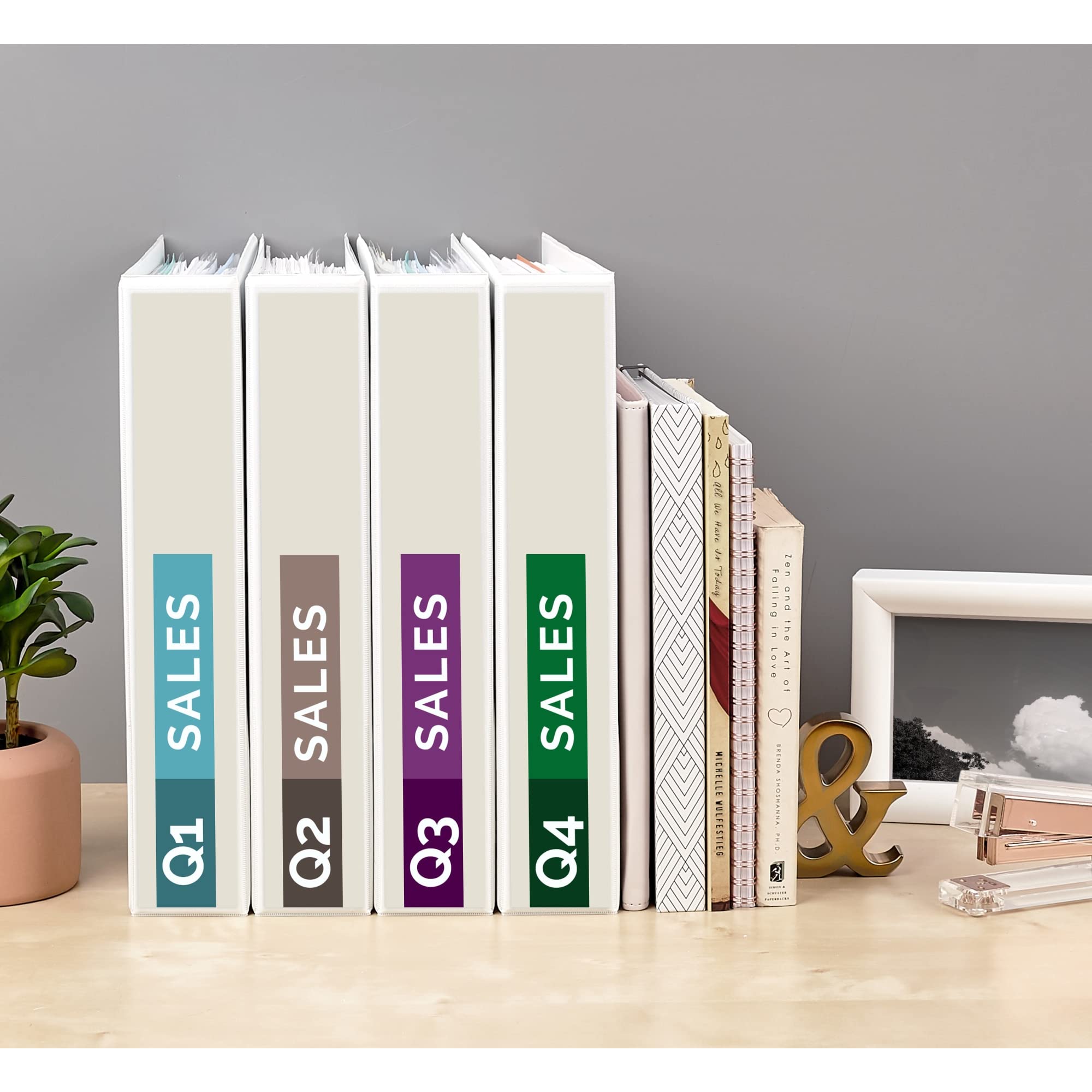 Avery Economy View 3 Ring Binders, 1.5'' Round Rings, 4 White Binders (19201)