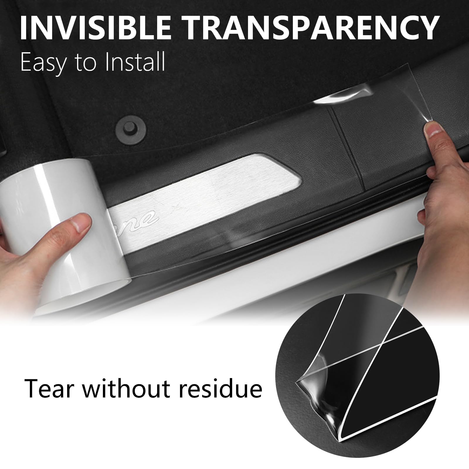 Dgsl Car Door Edge Guards Door Sill Protector, 2In X 16.4Ft+2.7In X 33Ft+4In X 16.4Ft 5D Carbon Fiber Car Wrap Film, Vinyl Autom