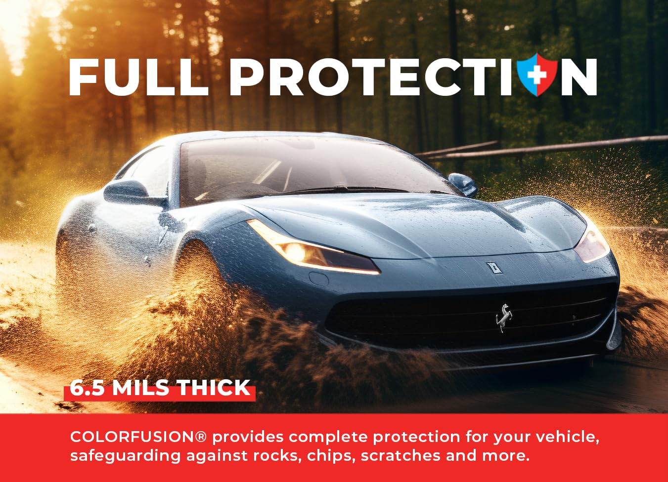 Colorfusion Ppf By Vvivid, Gloss China Blue Dry Apply Ppf Vinyl Car Wrap Roll 6Ft X 5Ft