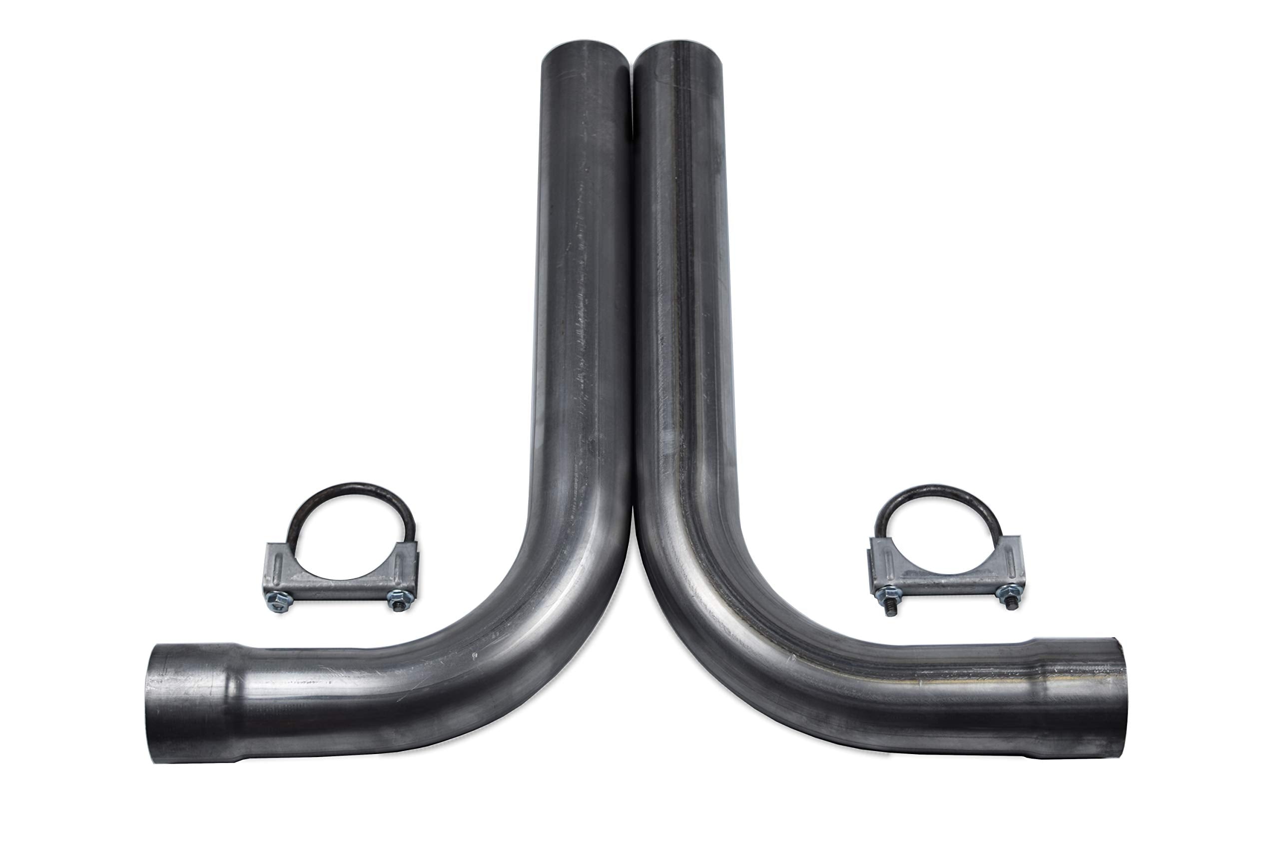 Truck Exhaust Kits - Shop Line Dual Exhaust Sytem 2.5 Inch Aluminized Pipe Stainless Flow Ii Muffler Chrome Tips With Side Exit Adapters