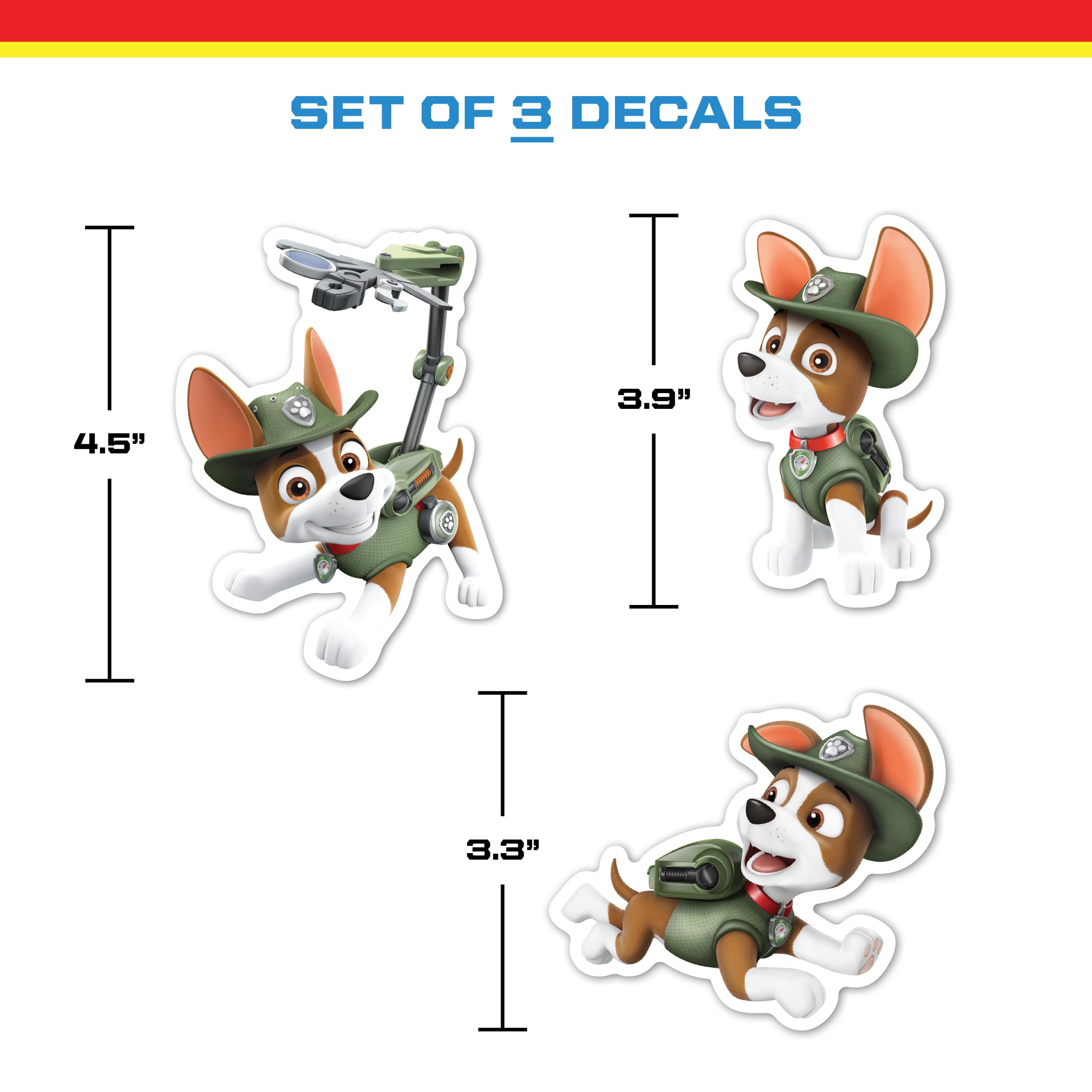 Paw Patrol Tracker Decals - Set Of 3 Vinyl Stickers For Kids And Adults - Vinyl Decals For Laptop, Tumbler, Water Bottle, Vehicl