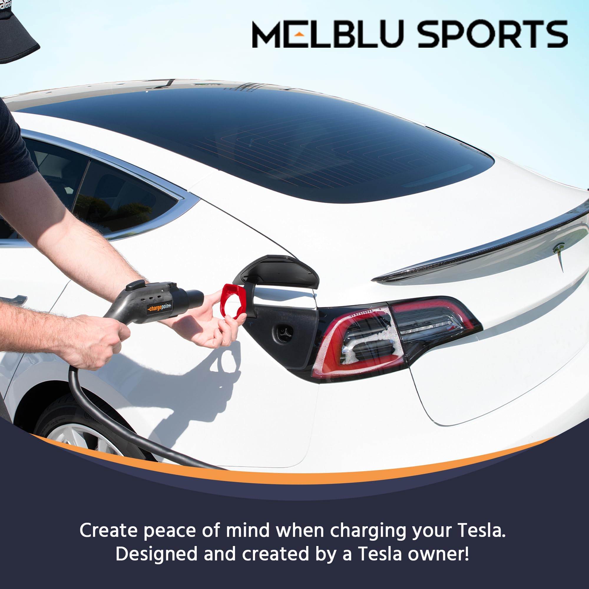 Melblu Tesla Charger Lock For J1772 Adapter, Compatible With All Tesla Model 3/Y, S 2022 And Later, X 2023 And Later, For Tesla