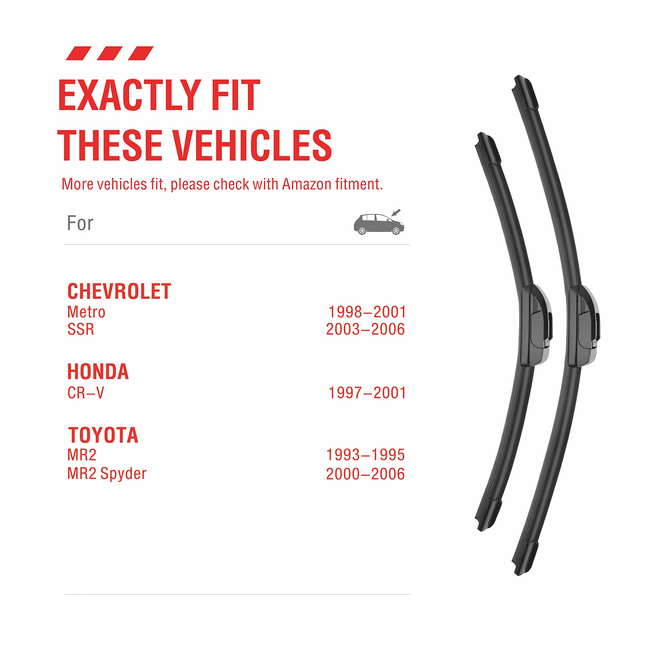 Oem Quality Performance Premium Wiper Blades 22 16,All-Season Auto Replacement Windshield Wiper Blades,Fit Hyundai Accent 2011-2