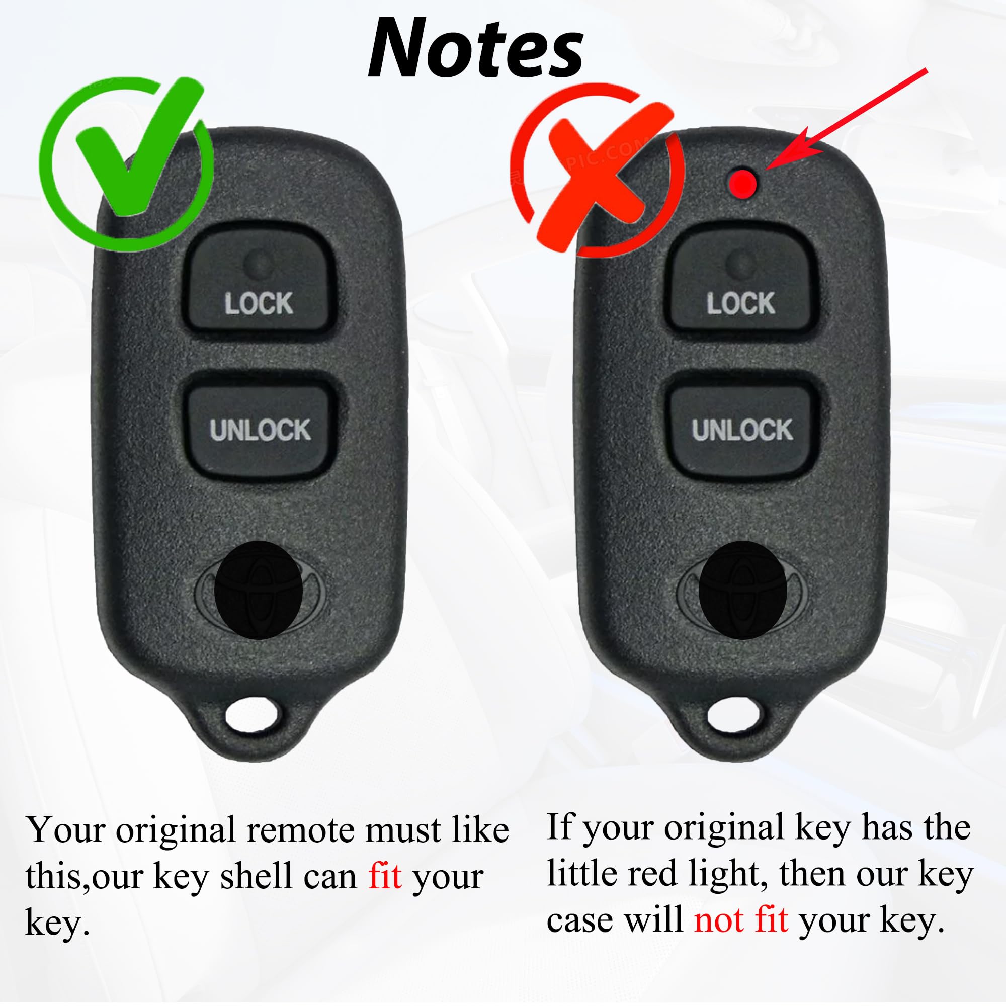 SUPALAND Key Fob Shell Case Replacement Fits for Toyota Tacoma Tundra RAV4 Highlander 4Runner Corolla Scion XA XB 2000 2001 2002