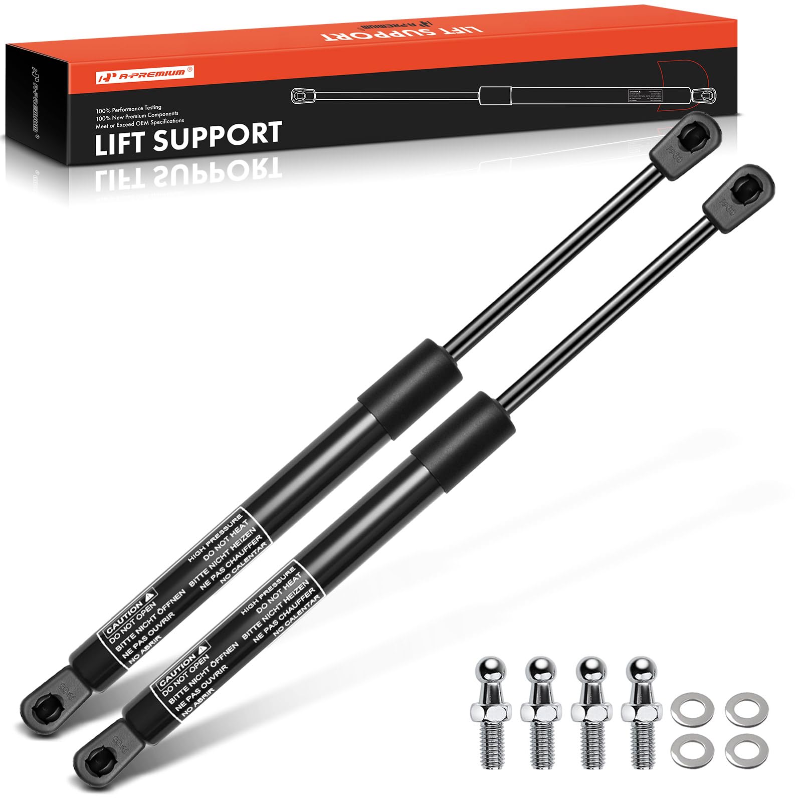 A-Premium 14 Inch 24Lb 14'' Lift Supports Gas Spring Shock Struts Replacement For Toolbox Cabinets Sliding Window Storage Bed Be