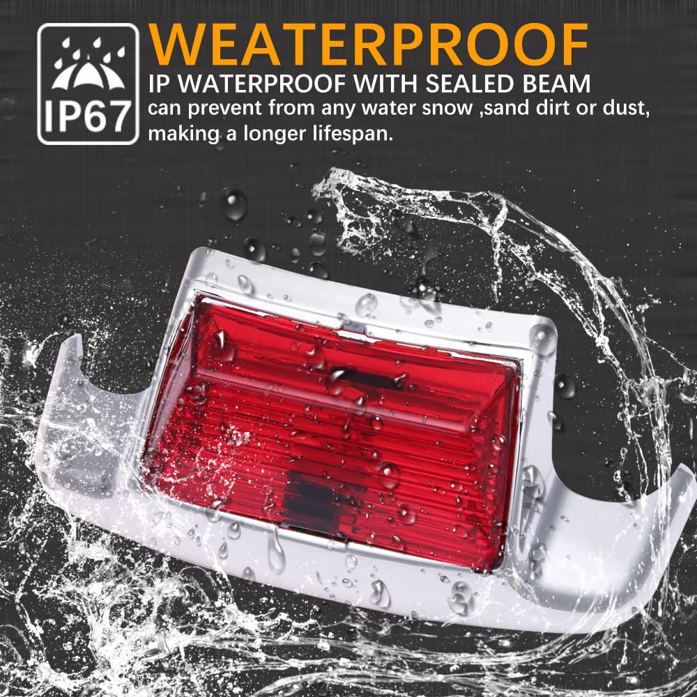 Rich Choices Rear Red Fender Light LED Fender Tip Tail Lights Compatible with Harley Road King Electra Glide Ultra Classic Herit