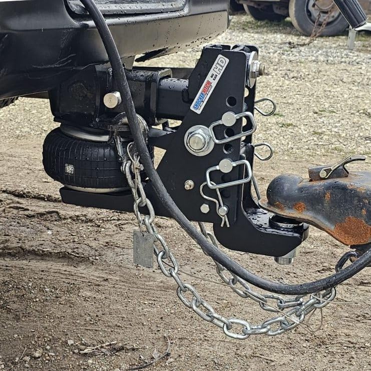 Shocker Hd Max Black Air Drop Hitch 4-1/2'- 8-1/2' Drop, Fits 2' Hitch, Has 2-5/16' Ball