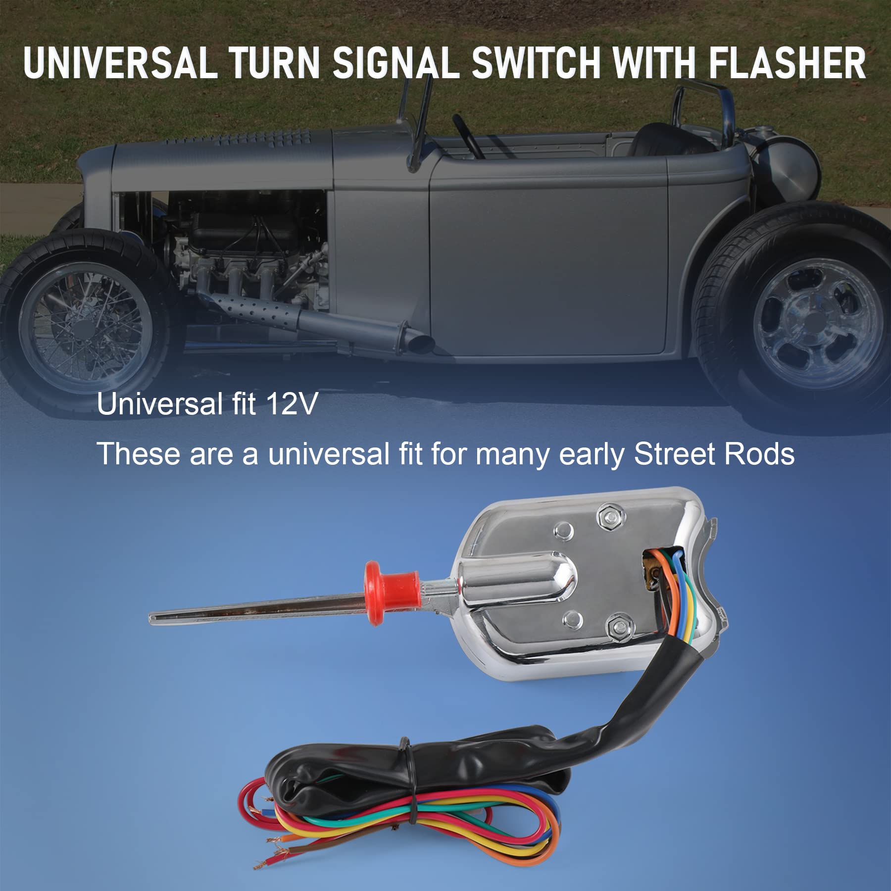Jdmspeed New Chrome 12V Universal Street Hot Rod Turn Signal Switch With Flasher Replacement For Ford Gm