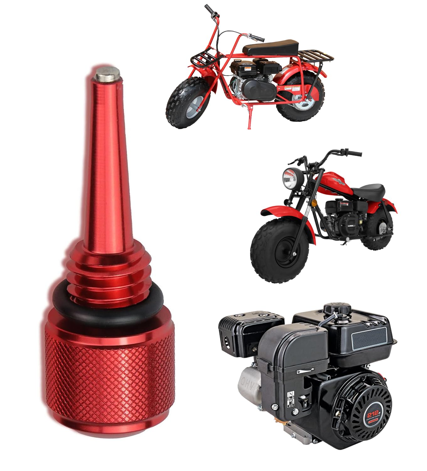 Jmchstore Aluminum Alloy Magnetic Oil Dipstick For Predator 212 Coleman 196Cc Mini Bike Ghost 224Cc Engine, Kt196 Go Kart, Bt200